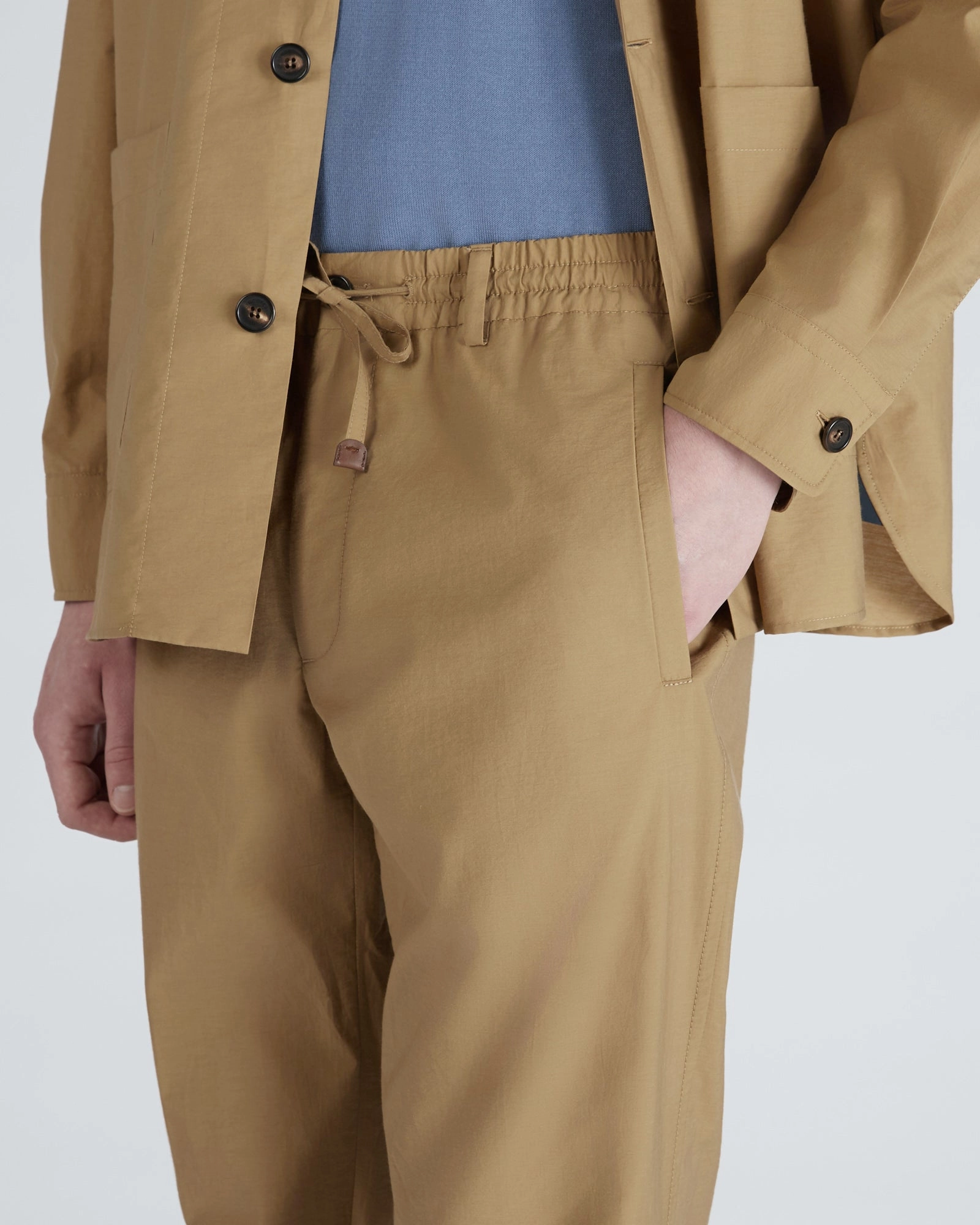 Tapered-fit cotton and technical fabric trousers Breathable wear