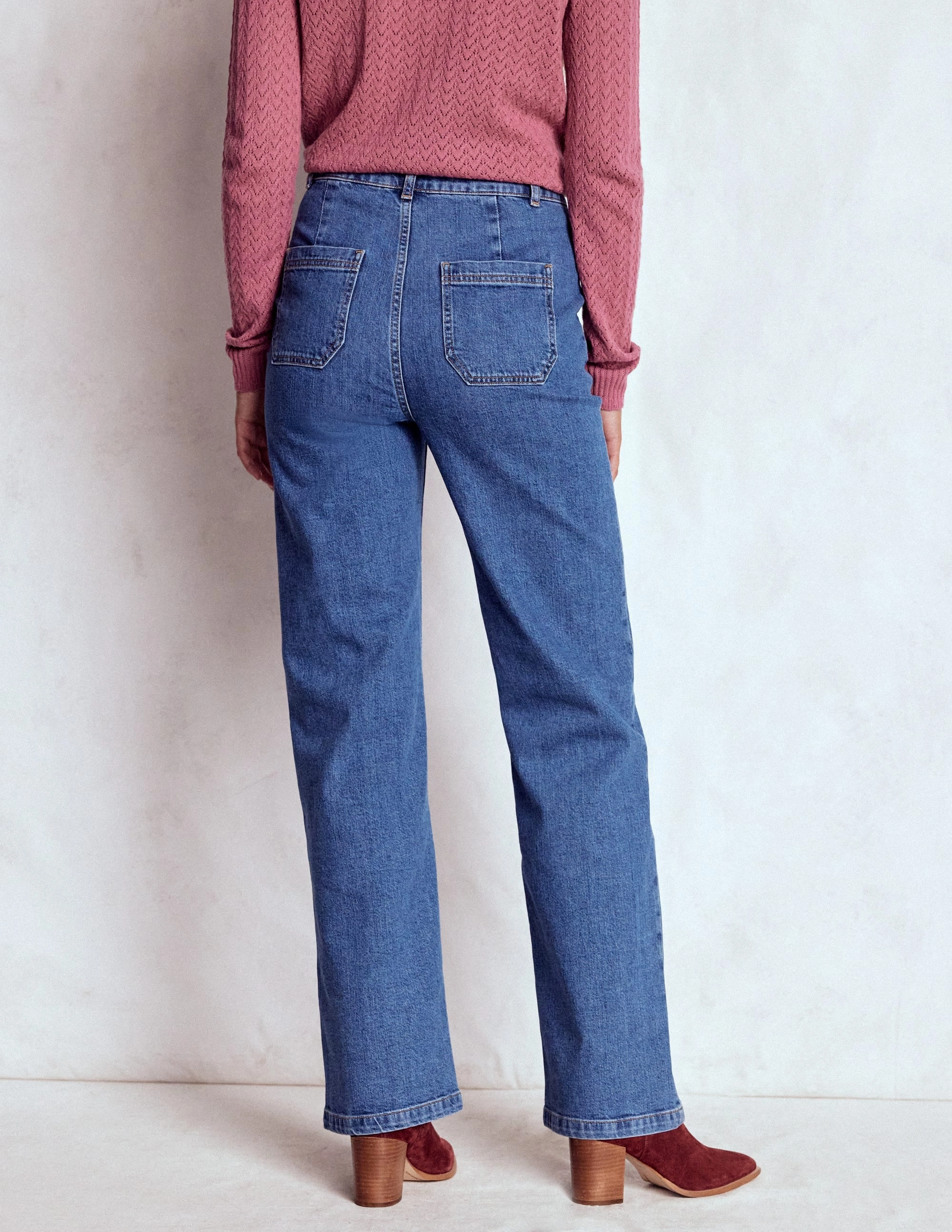 Casual Look LightweightInsulation Straight Leg Pocket Jeans-Mid Vintage