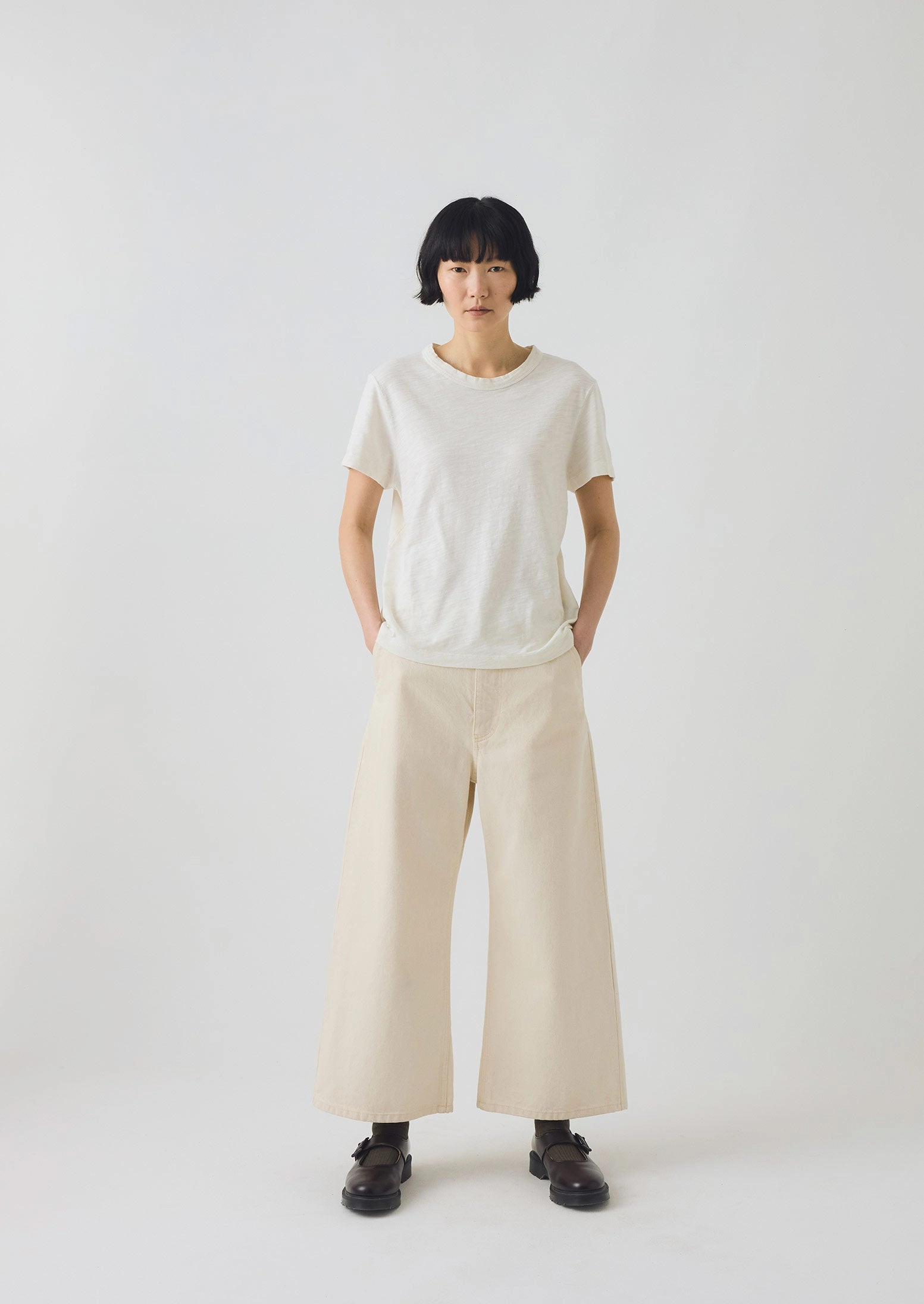 Sadie Organic Cotton Boy Tee | Chalk RibbedTrims