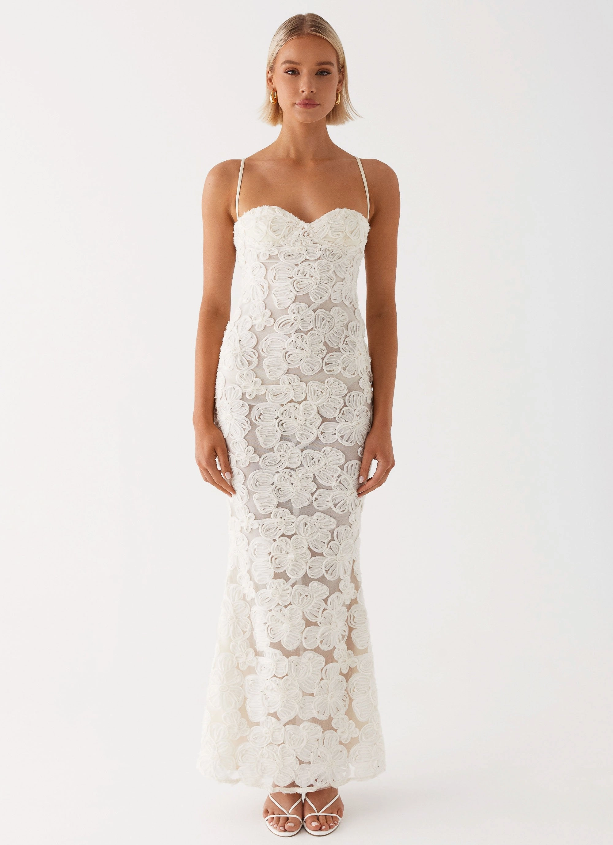 Romantic dinner wear Charming Comfort That Girl Maxi Dress - Ivory