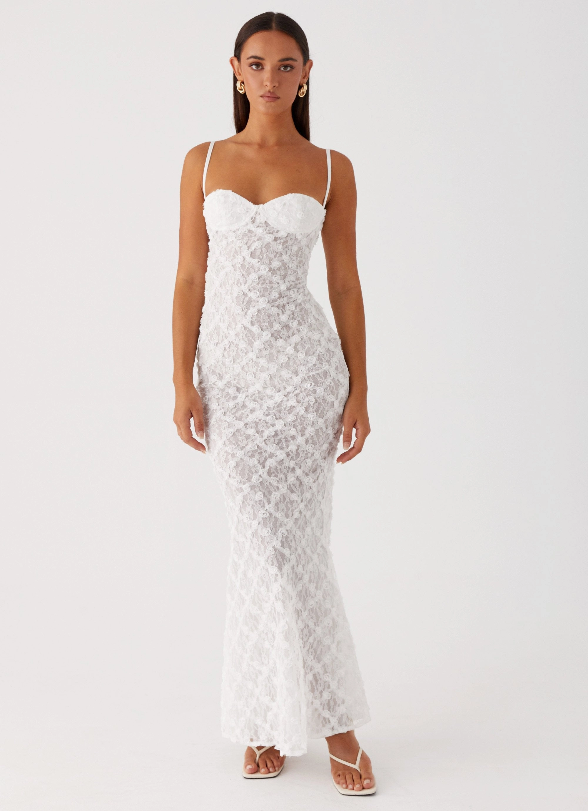 Celebrity-Inspired Grab Now That Girl Maxi Dress - White