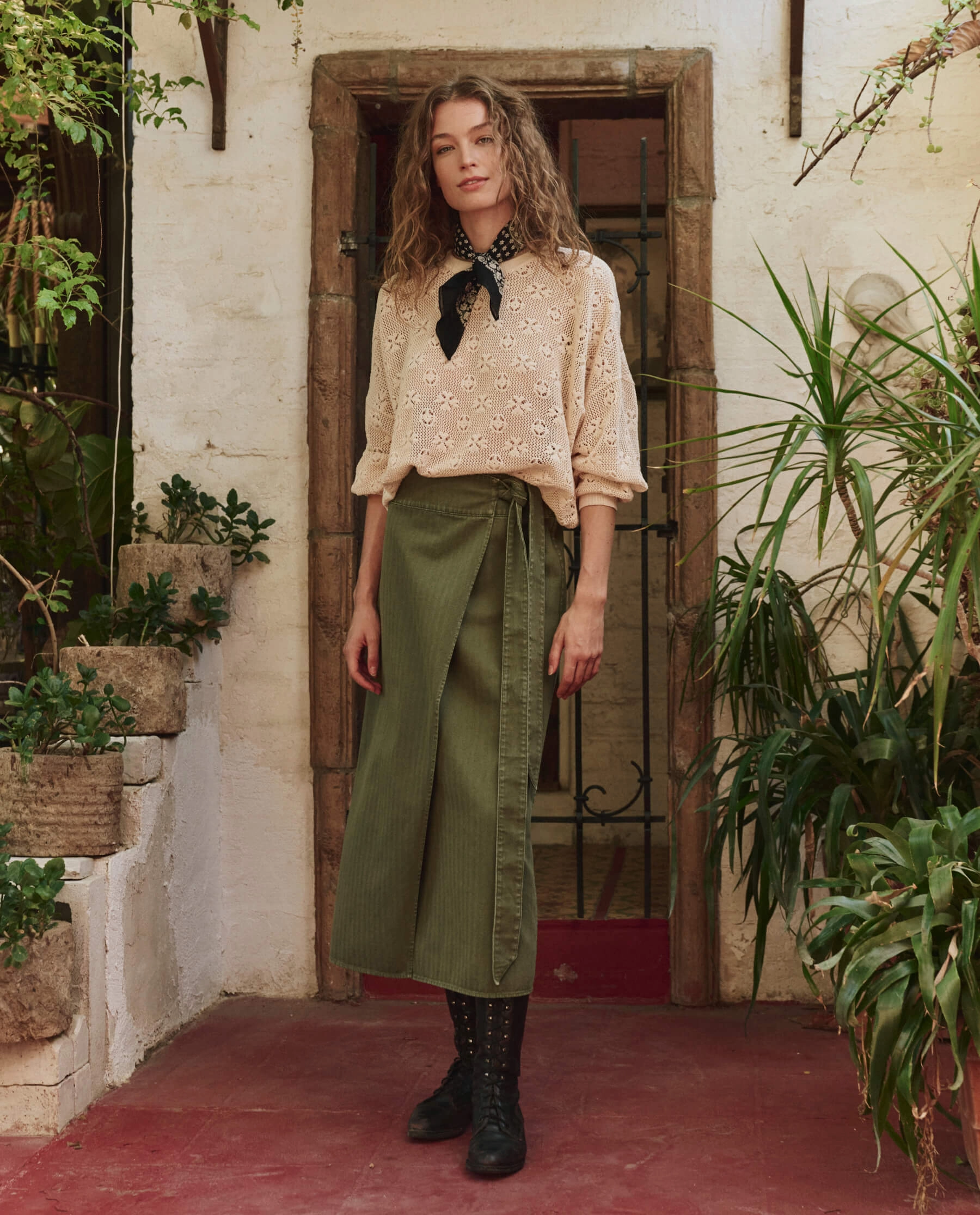 Cold Weather Outfit Winter Must-Have Knit The Crochet Pullover. -- Natural