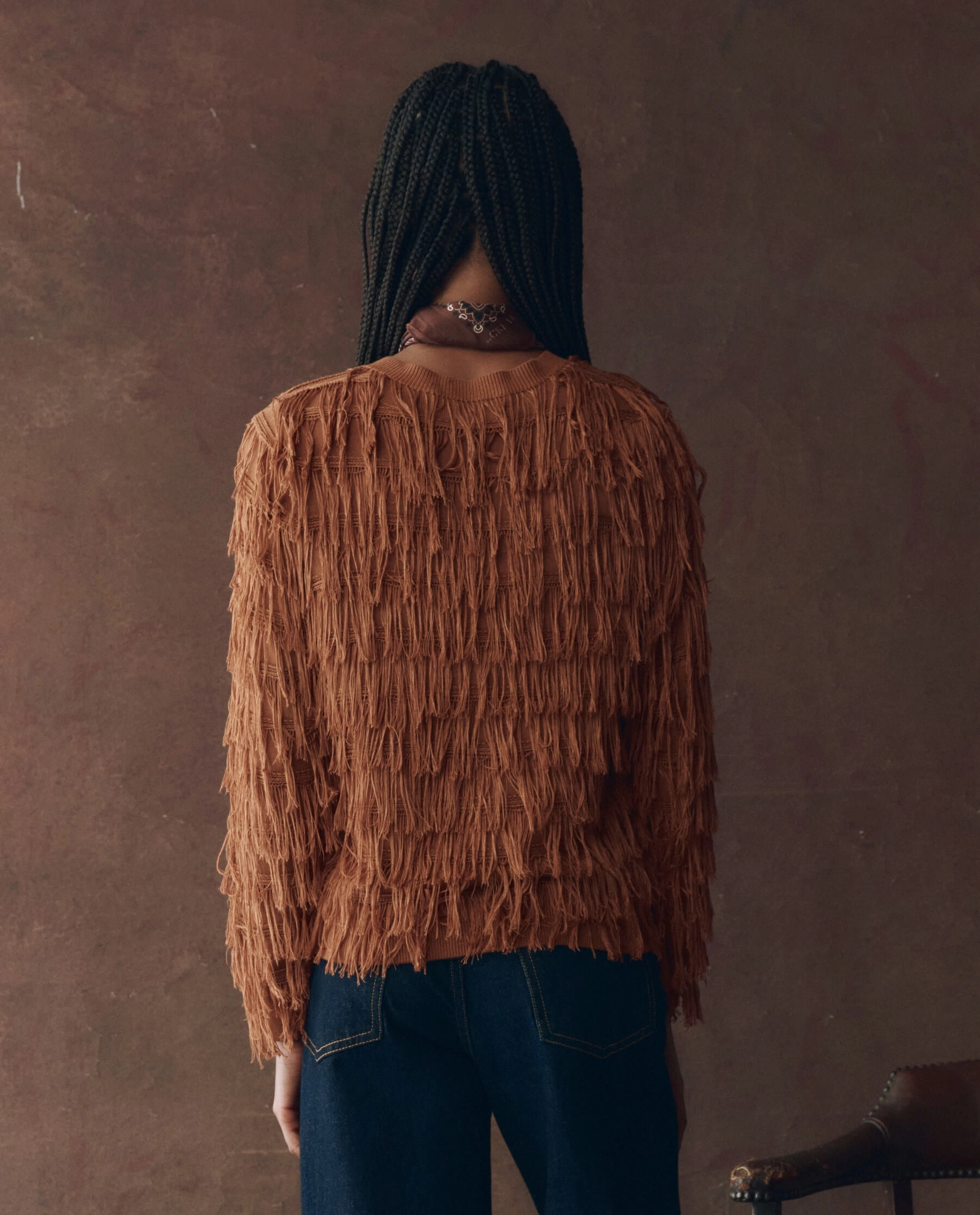 Wrinkle Free Material Simple Fashion The Fringe Cardigan. -- Bronze