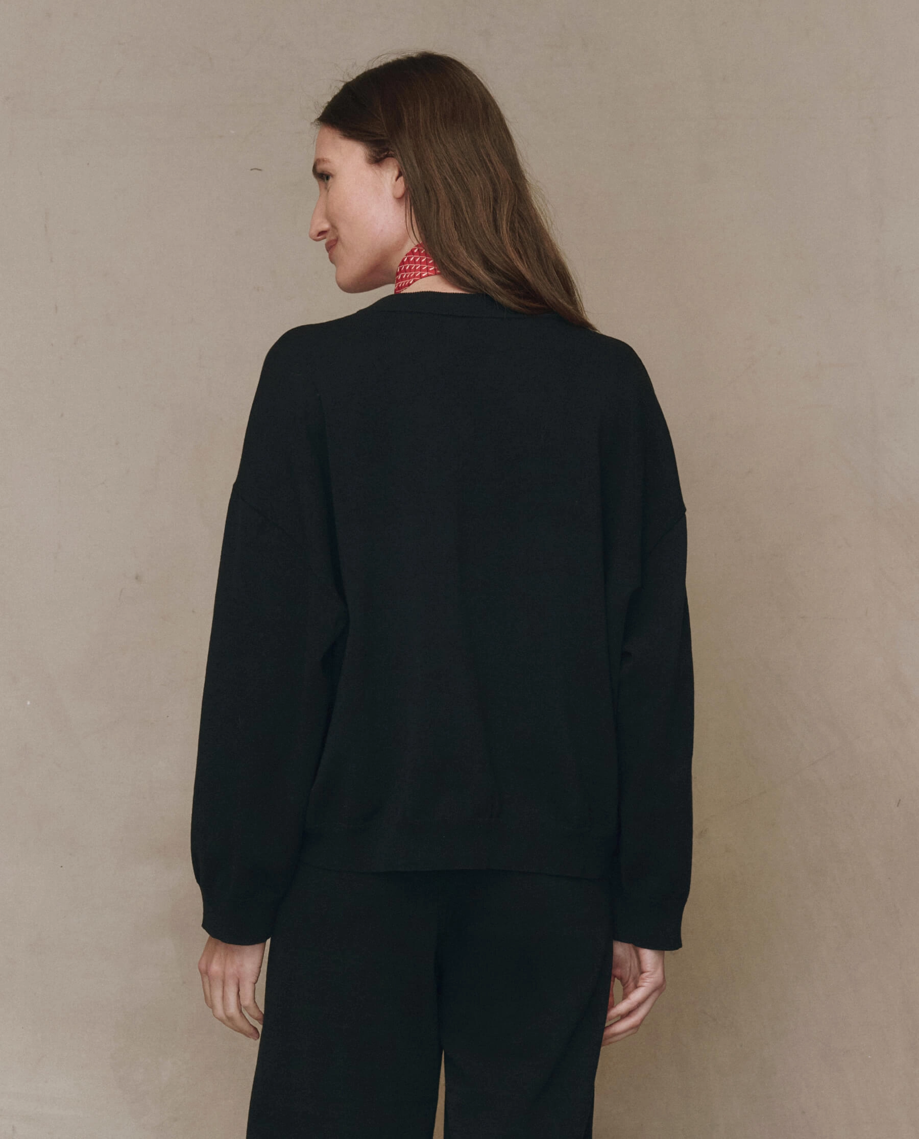 The Henley Sweater. -- Black Winter Ready Look