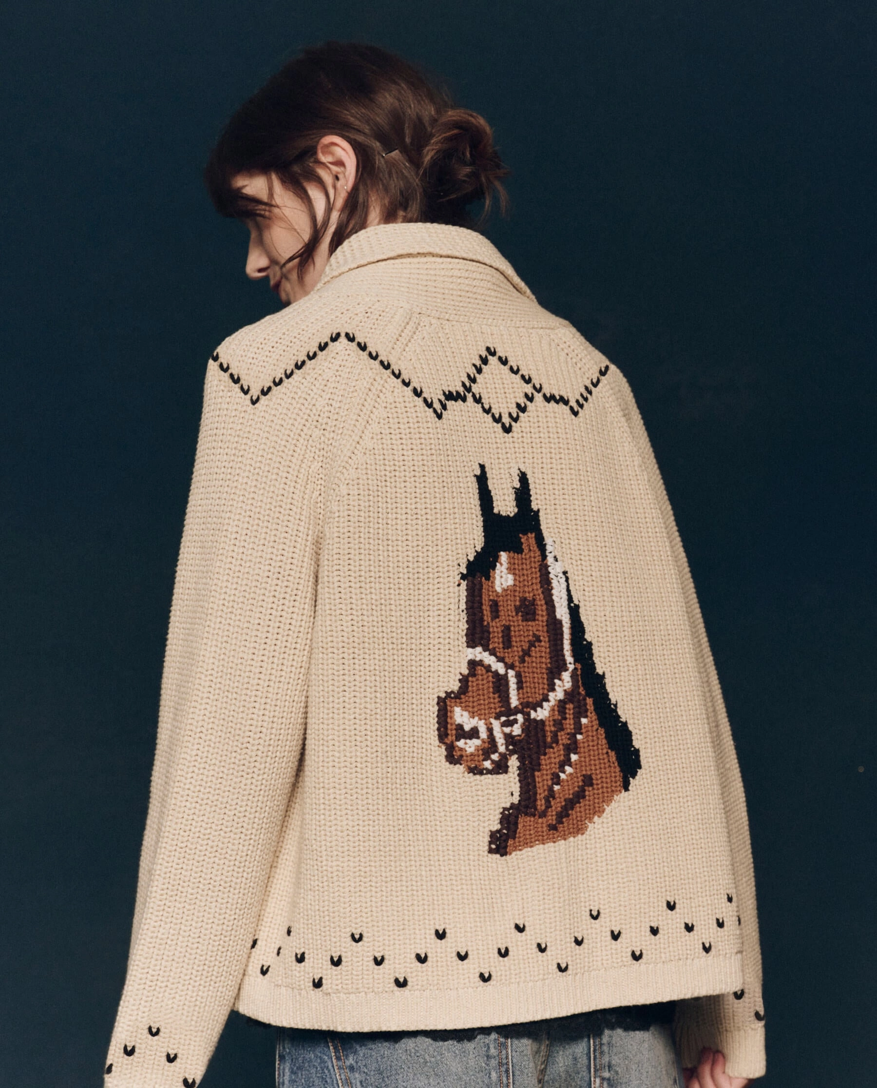 Winter Wearable Winter Fashion Must-Have The Horse Lodge Cardigan. -- Cream