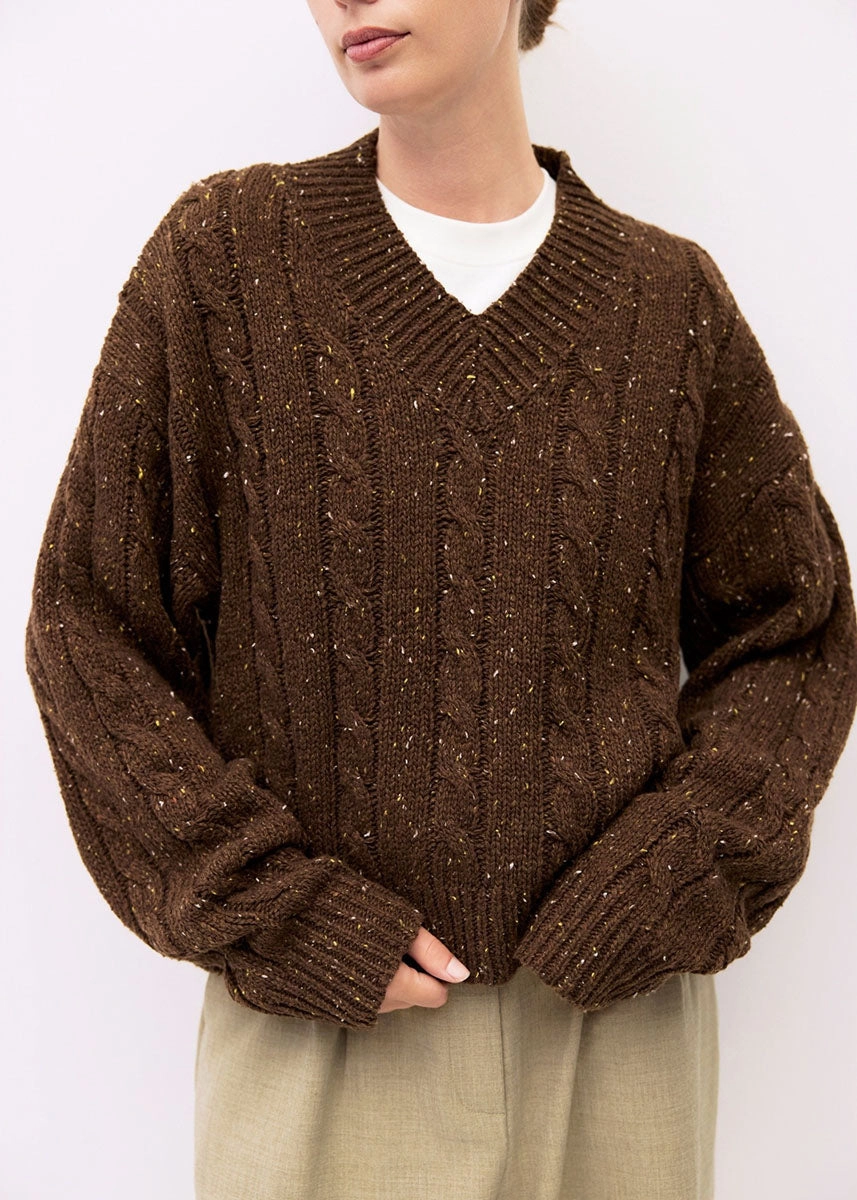 The Pierre Sweater - Brown Eco Friendly Knitwear