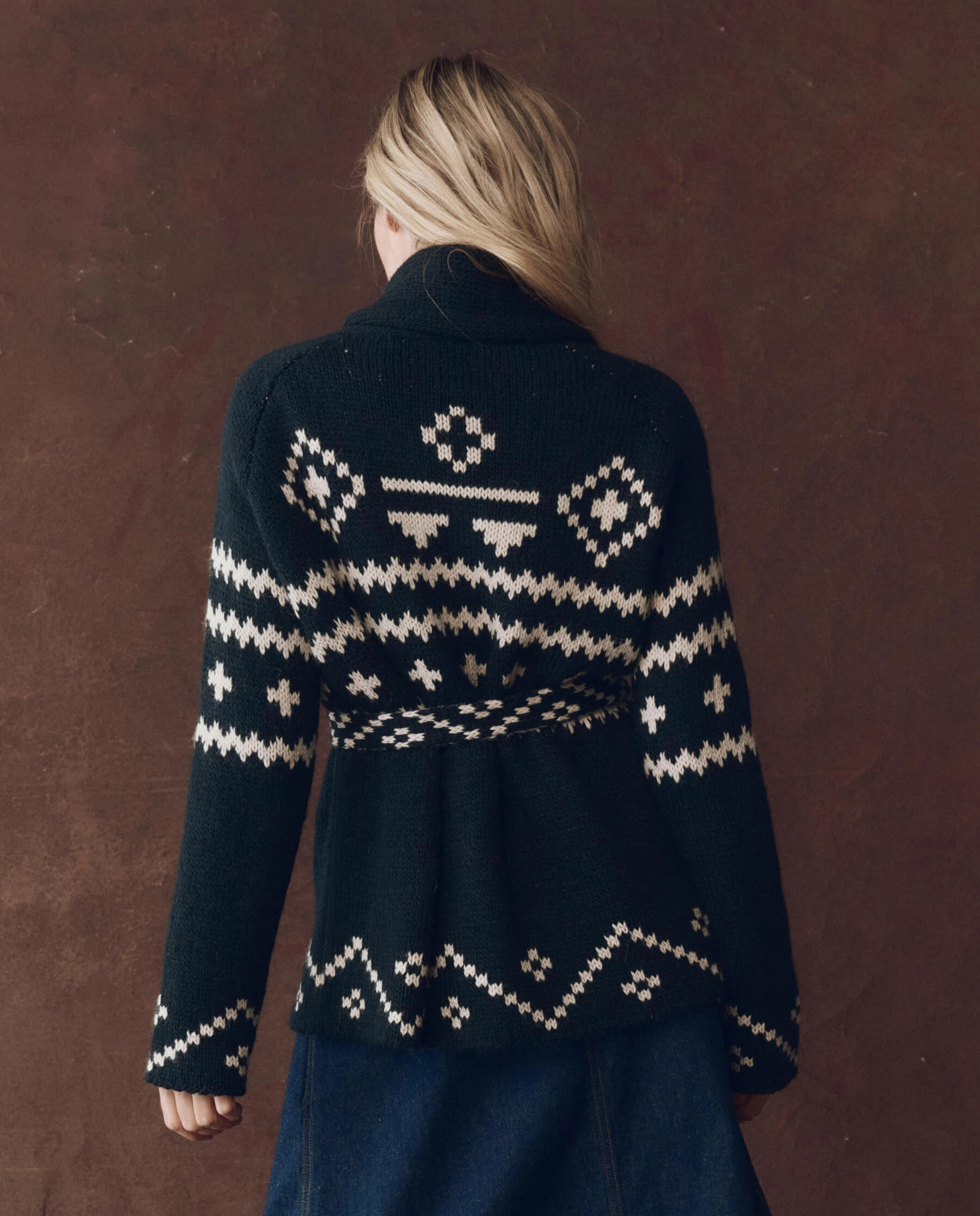 The Reversible Shepherd Cardigan. -- Navy And Cream Seasonal Layers Knit Essentials