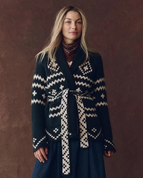 Functional Layers The Reversible Shepherd Cardigan. -- Navy And Cream