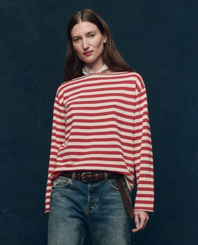 Chilly Season The Sailor Sweater. -- Maple Stripe