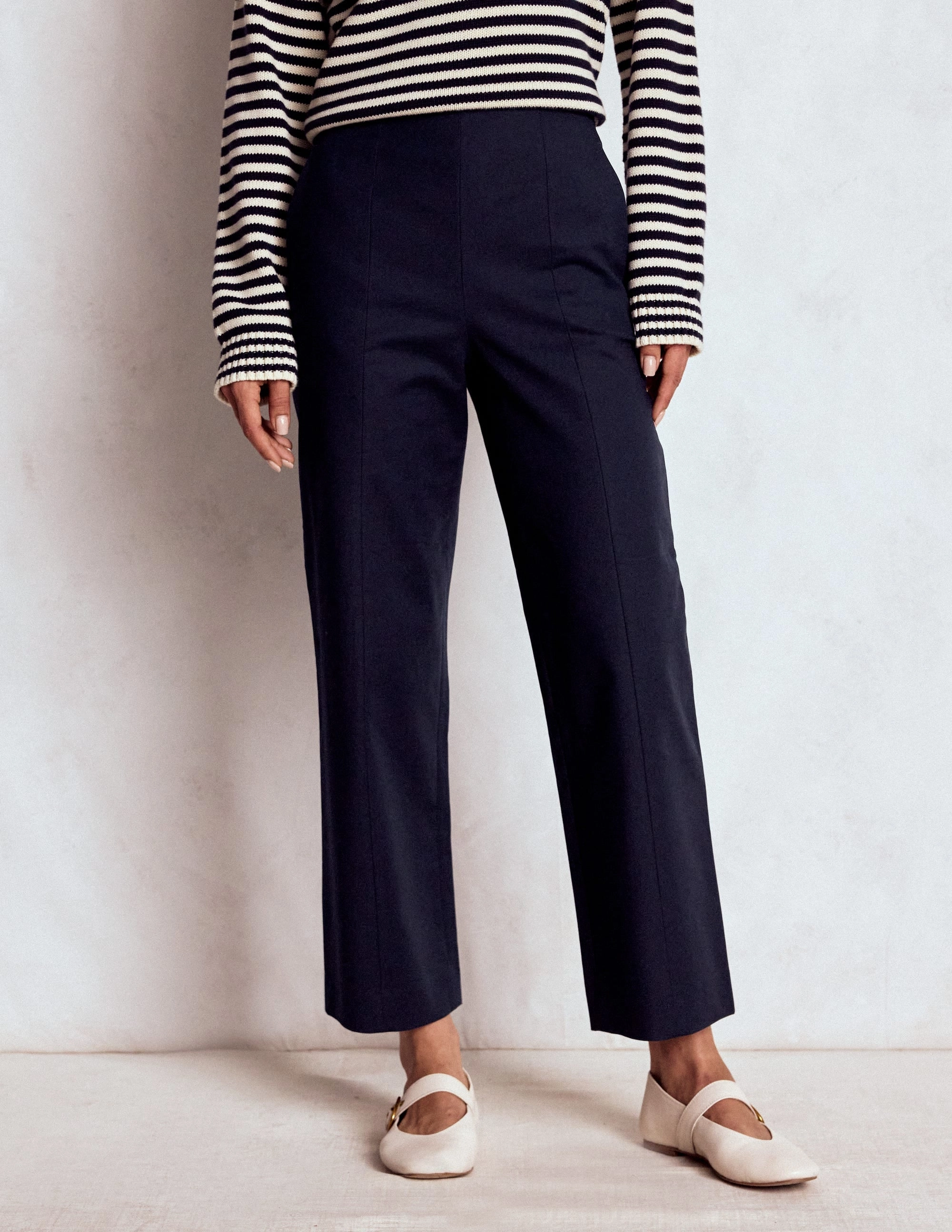 Smart 7/8 Trousers-Navy Work Flex Body Aligned