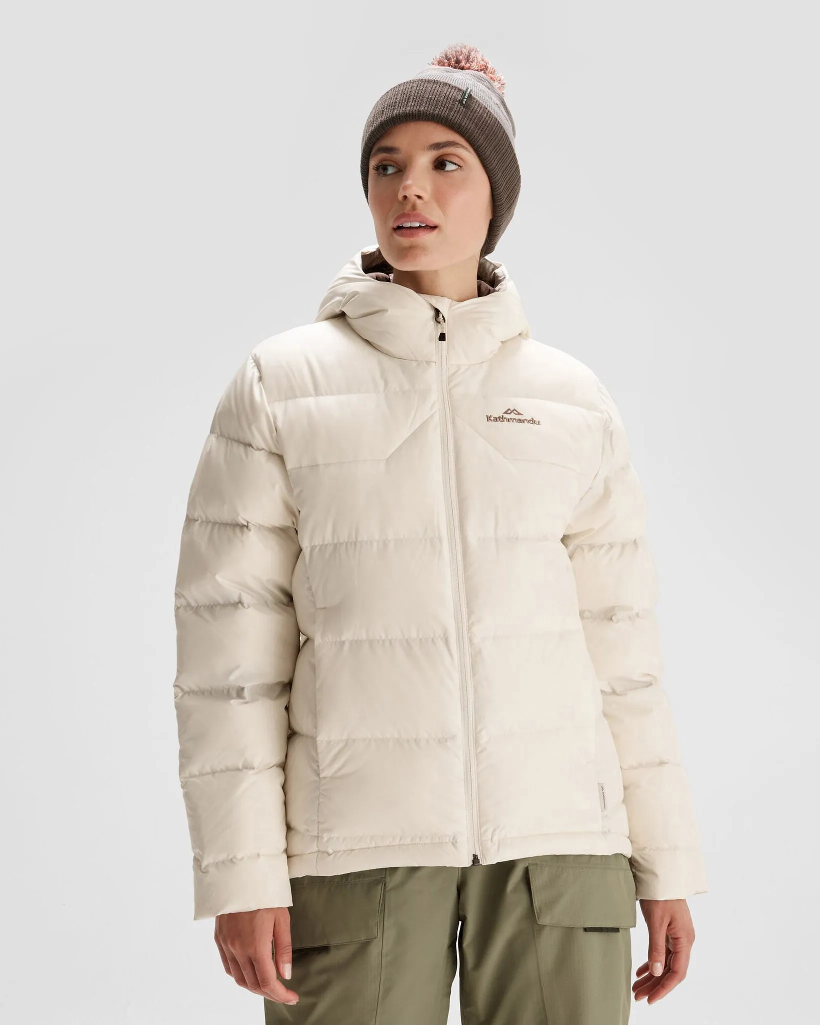 Women's Epiq Hooded Down Jacket - Natural Thick Fabric