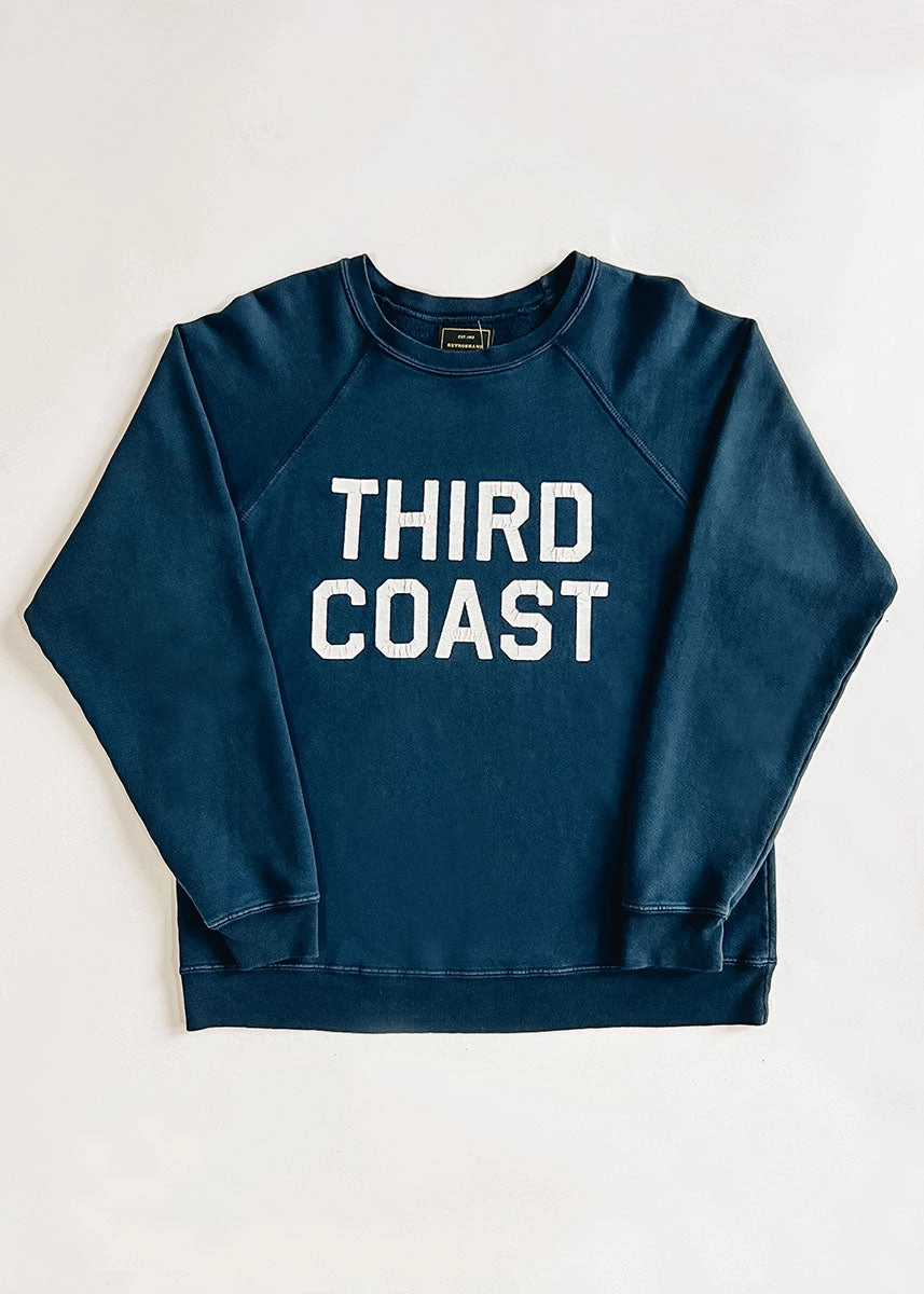 Third Coast Vintage Print Crewneck - Vintage Navy Stylish Layer