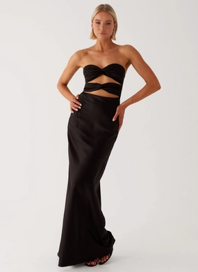 Decorative-Design Tianna Strapless Maxi Dress - Black
