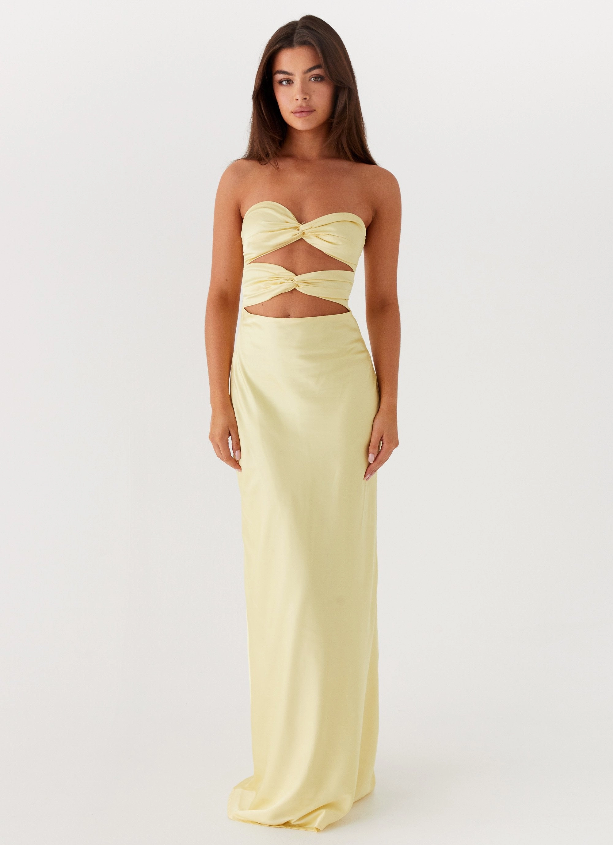 Tianna Strapless Maxi Dress - Yellow Wardrobe-Staple Gentle Fit