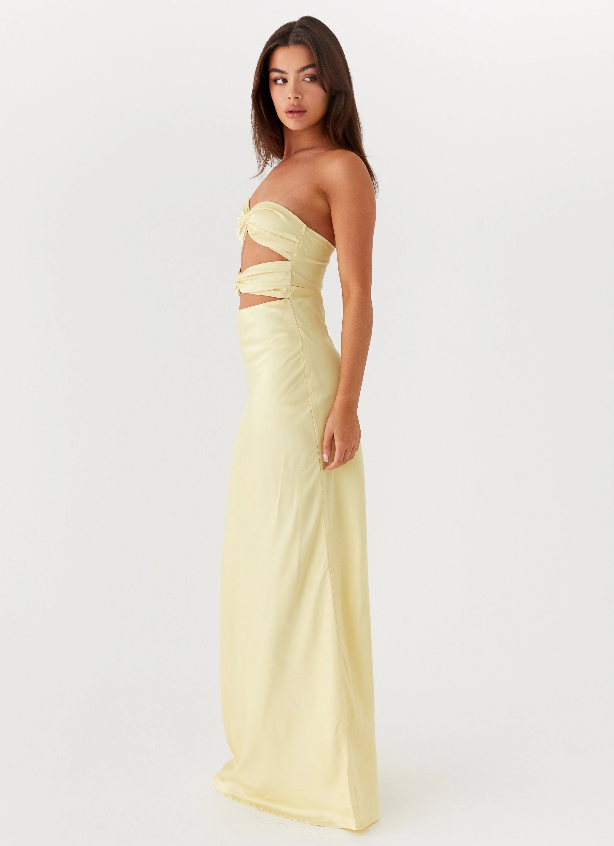 Cute Touch Tianna Strapless Maxi Dress - Yellow