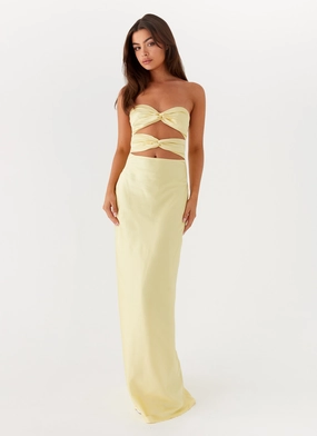 Red-Carpet Tianna Strapless Maxi Dress - Yellow
