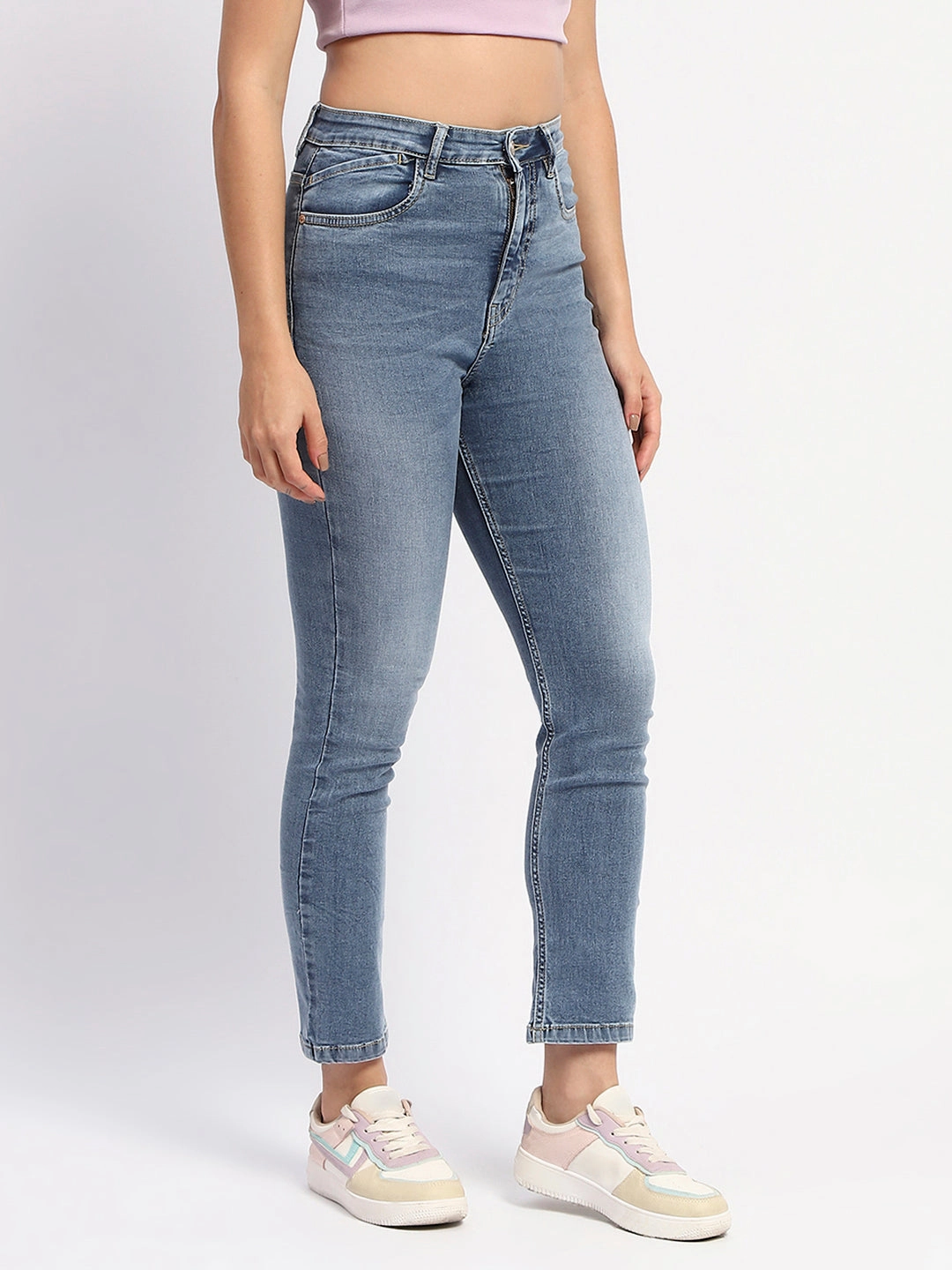 Regular Style Madame Straight Fit Light Blue Denim