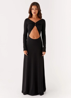 Peru Maxi Dress - Black Modern Layers Simplistic Mood