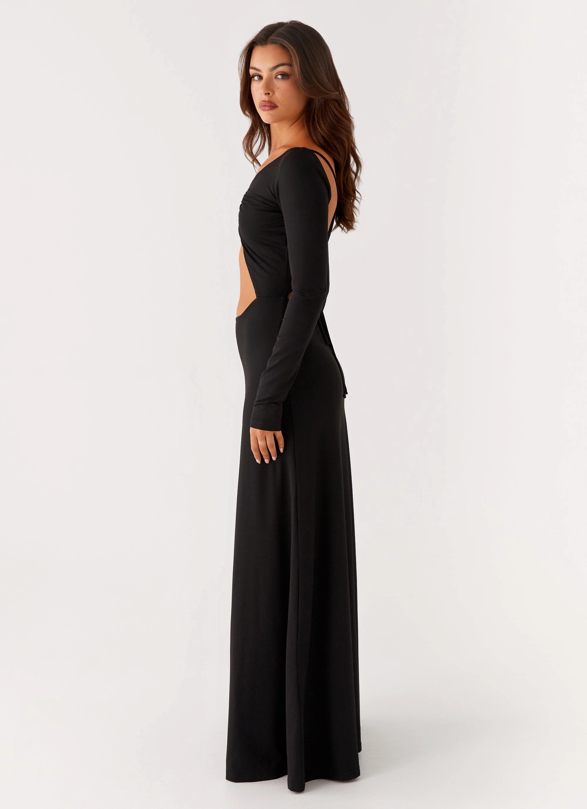 Peru Maxi Dress - Black Textured Look