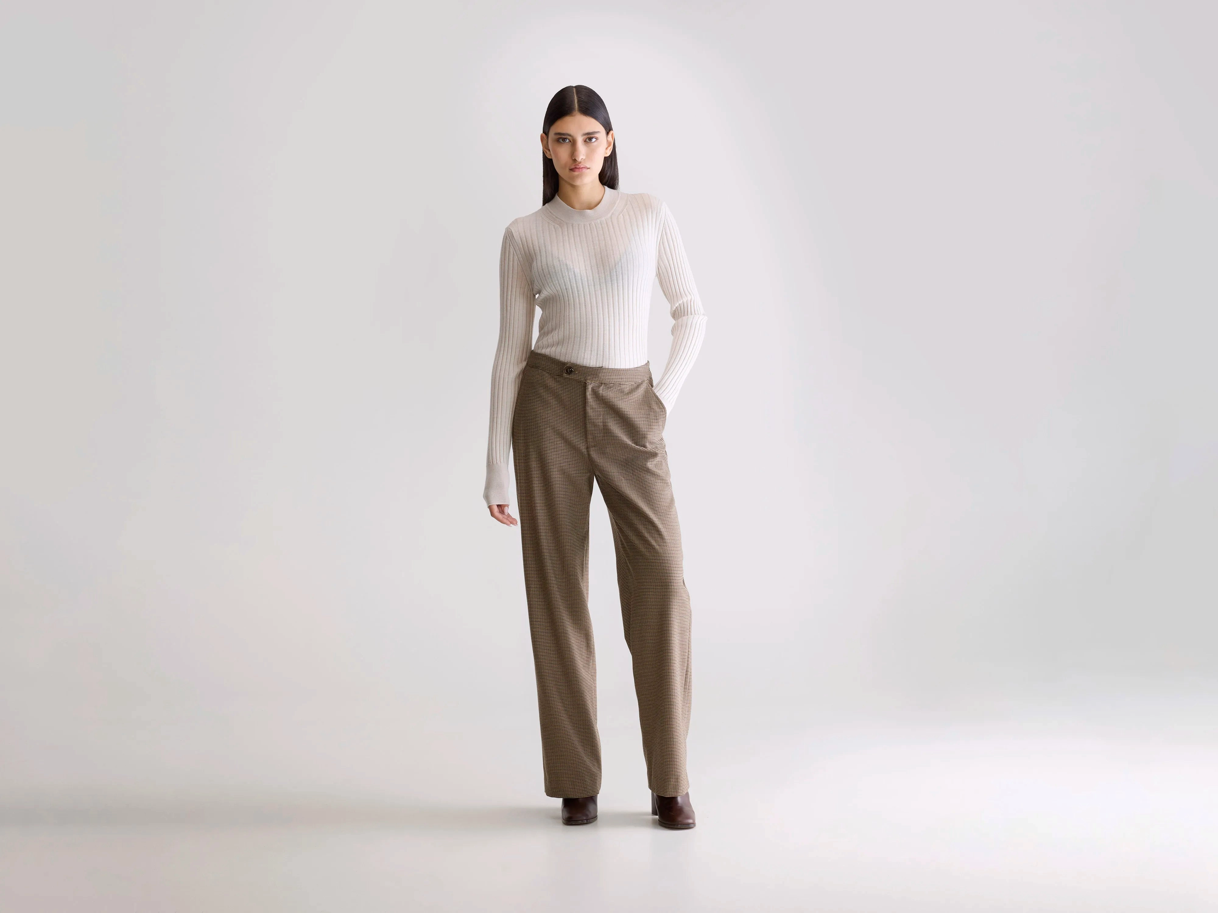 Tilla tailored trousers (252 / W / CHECK A) Anti Static Fabric Move Friendly