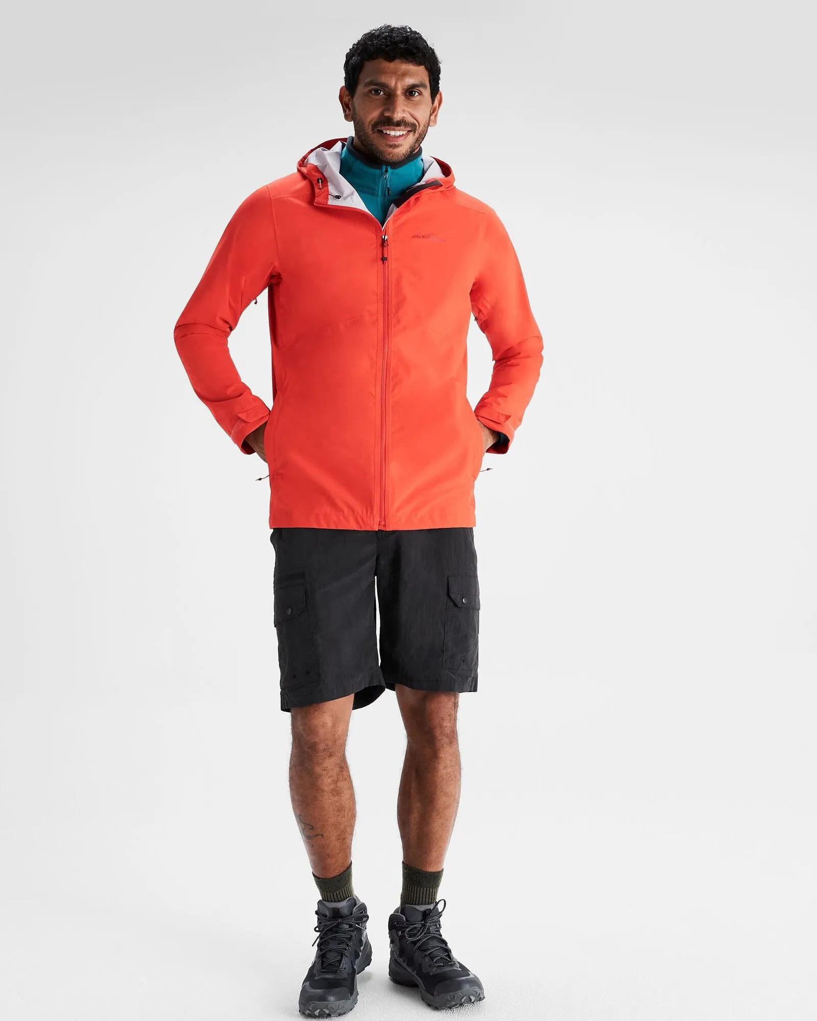 Frictionless Lining CompactFoldable Men's Trailhead Stretch 2.5-layer Rain Jacket - Hut Orange