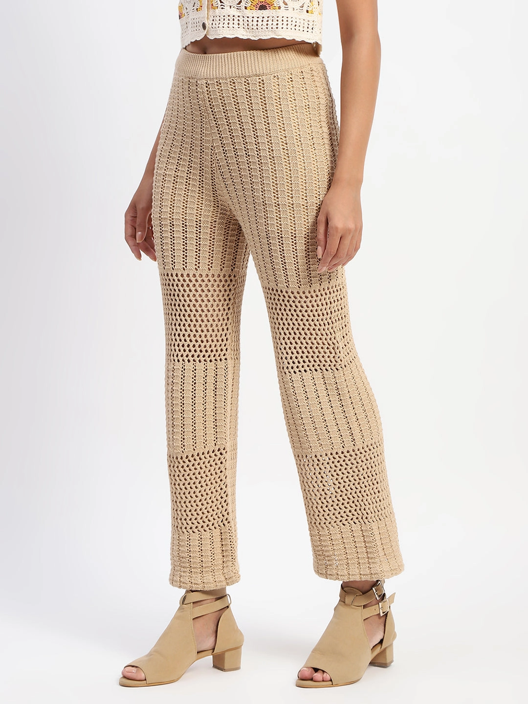 Madame Brown Cotton Crochet Trouser Secure Cuff Design
