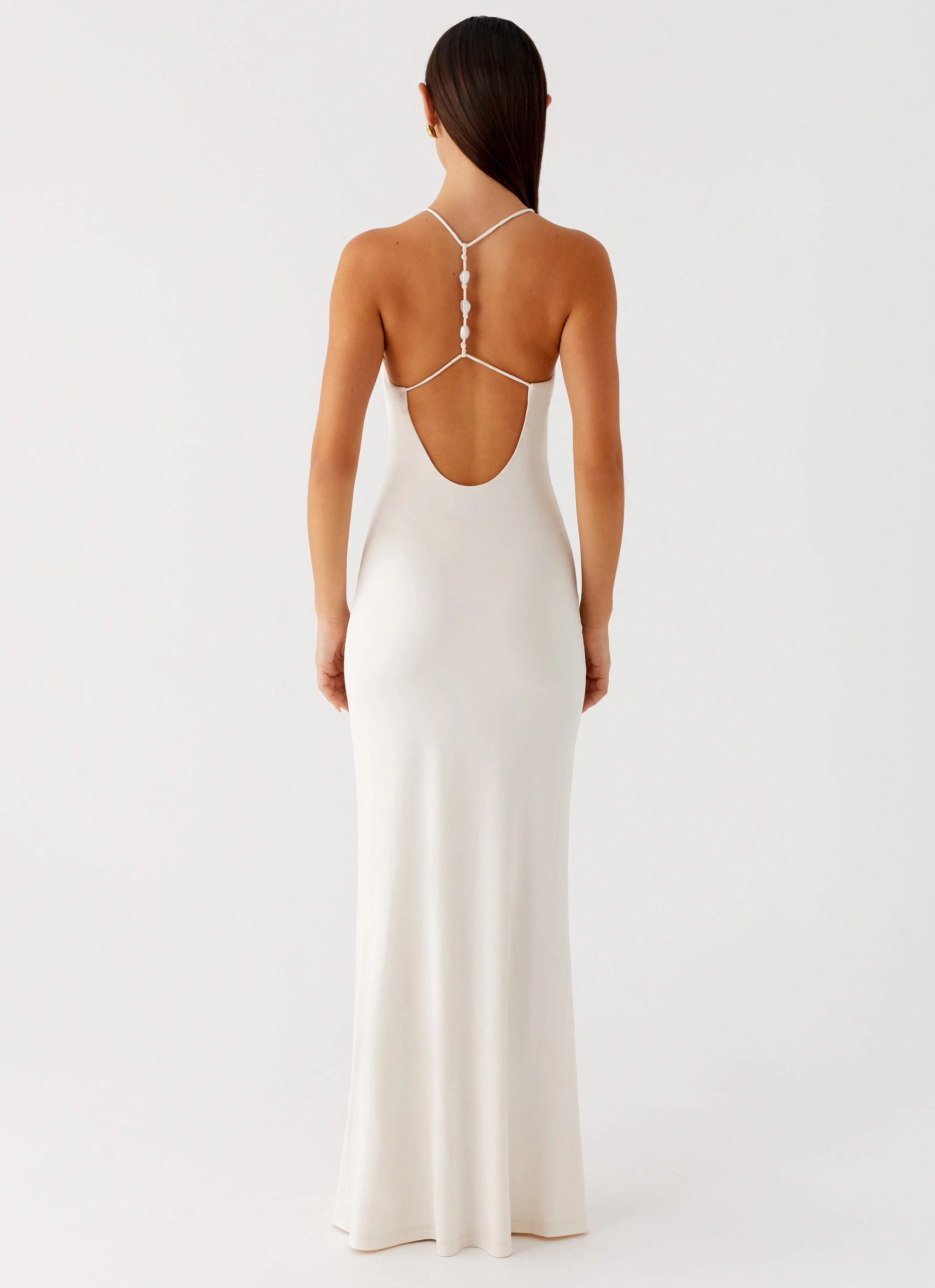Raffa Pearl Maxi Dress - Ivory Sophisticated Comfort Airy Drape
