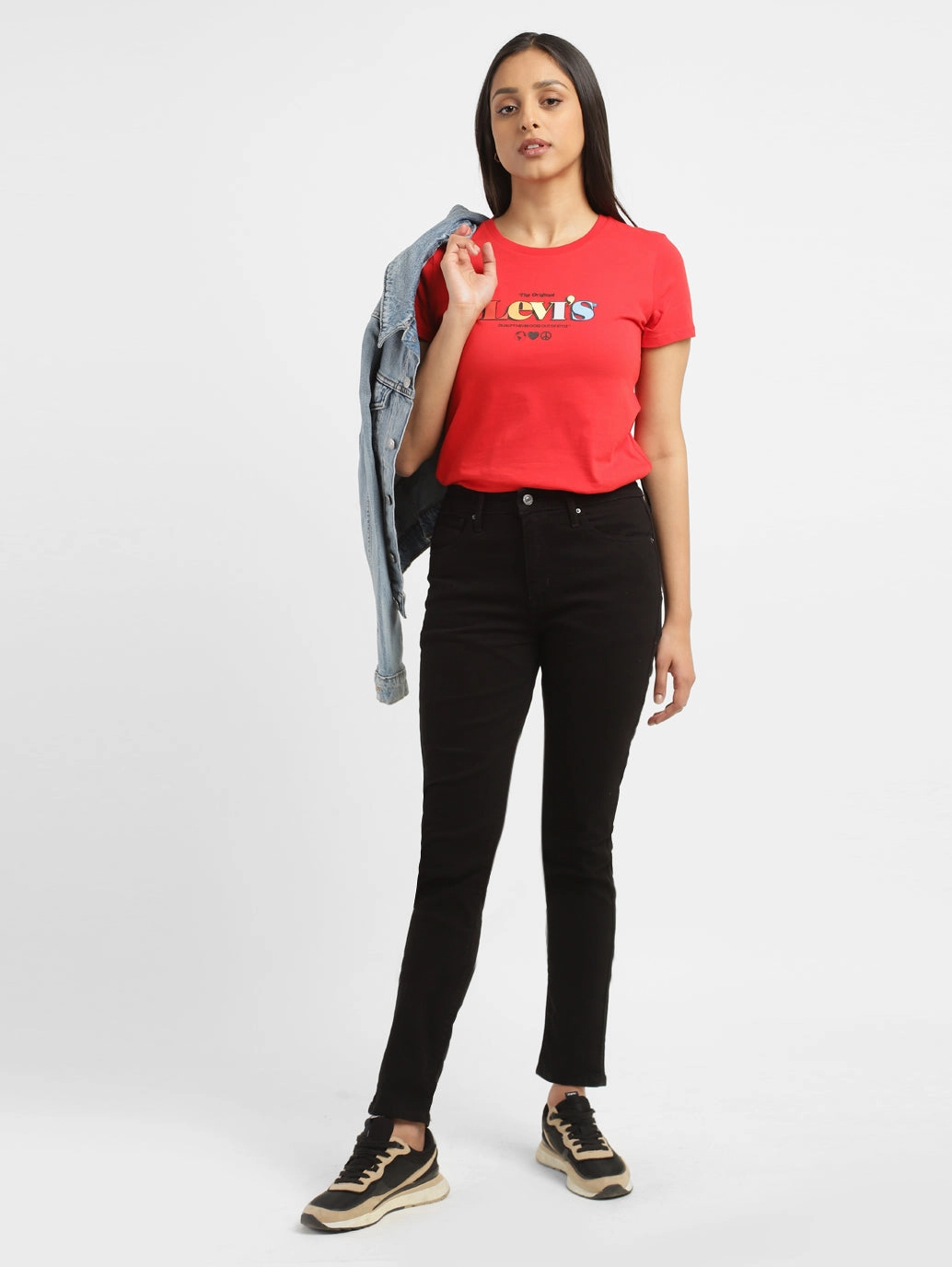 Women's 721 Black Skinny Fit High Rise Jeans Recycled Cotton Blend