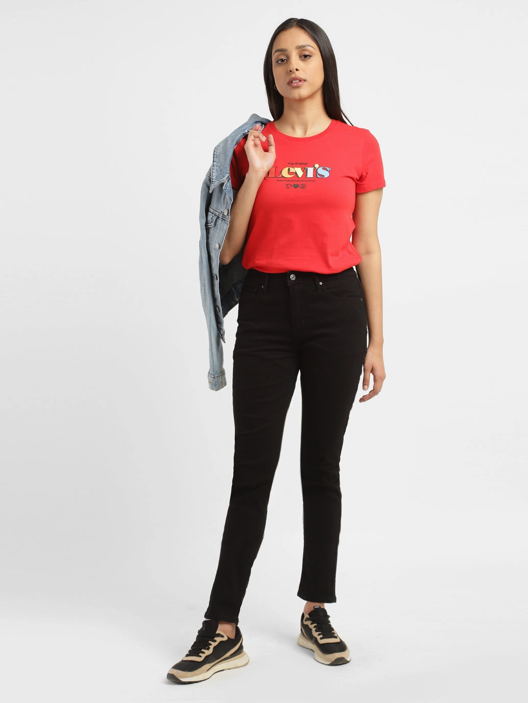 Women's 721 Black Skinny Fit High Rise Jeans Festival Outfit Everyday