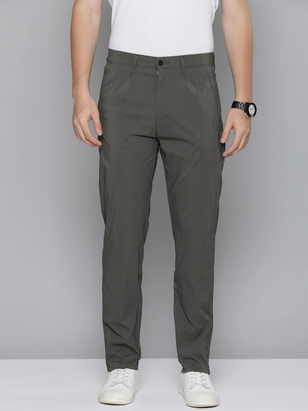 Men's Grey Regular Fit Trousers Movement Ready