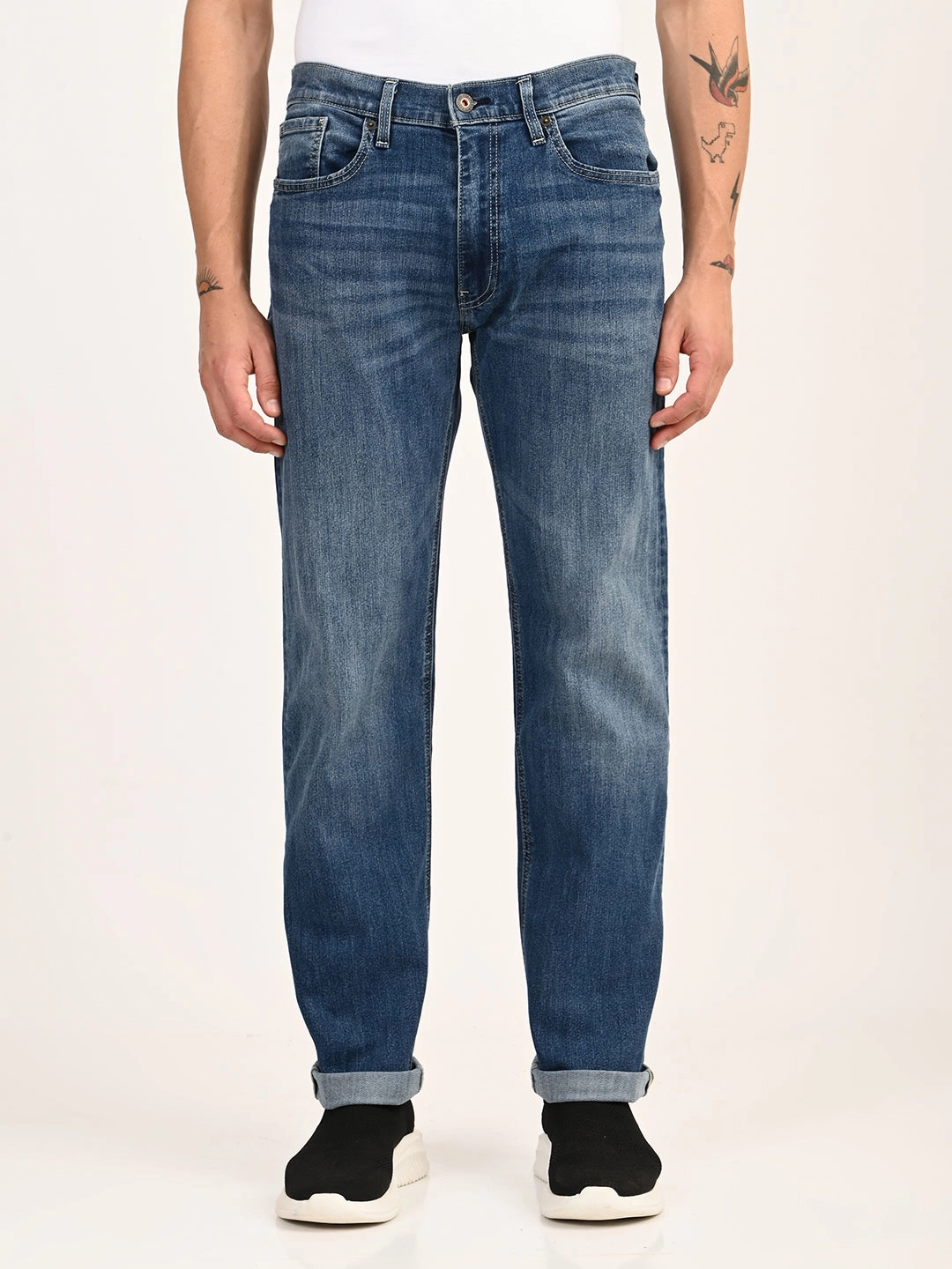 Active Outfit Traveler Gear Brunch Outfit Casual Friday Men's 555 Blue Relaxed Straight Fit Mid Rise Jeans