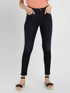 Women's 721 Navy Blue Skinny Fit High Rise Jeans Light Fabric