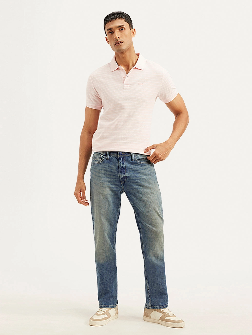 Men's 541 Blue Athletic Tapered Fit Mid Rise Jeans Loose Spring Mood Beach Day Minimalist Style Youth Style