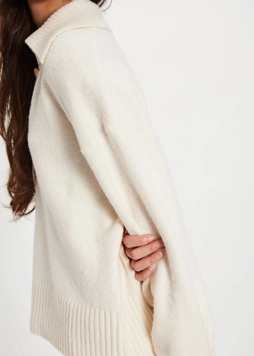 Trading Up Polo Sweater - Ivory Snug Fit