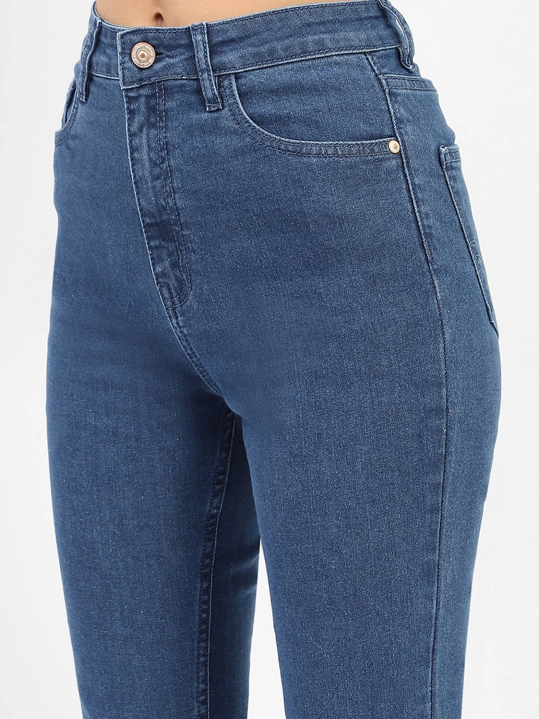 Madame Solid Blue Slim Fit Jeans No Fuss Fit Durable piece