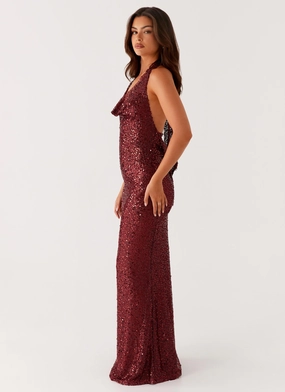 Clean Outfit Treasured Sequin Maxi Dress - Fuchsia