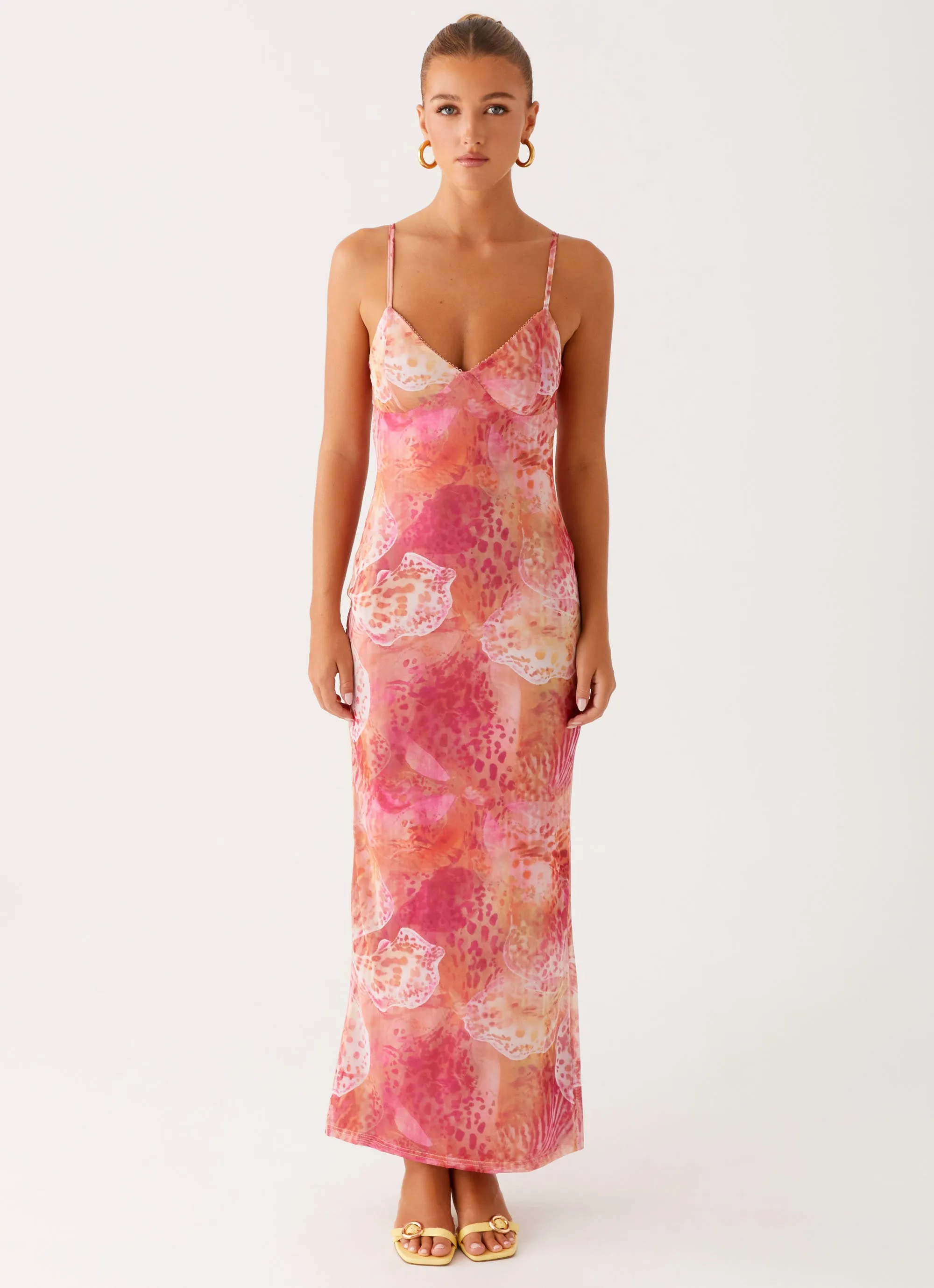 Perfect Shape Kasey Midi Dress - Flamingo Fling