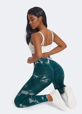 Tie Dye Leggings with Push-Up Breathable activewear Fit and Comfort