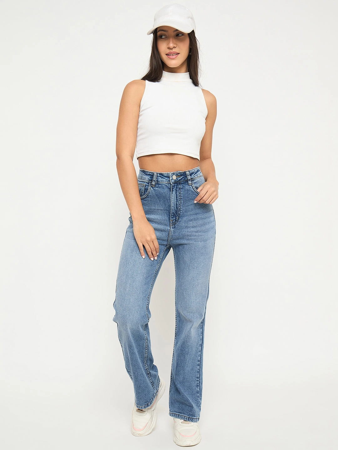 Utility Style Core Item Madame Whiskered Stone Wash Light Blue Jeans
