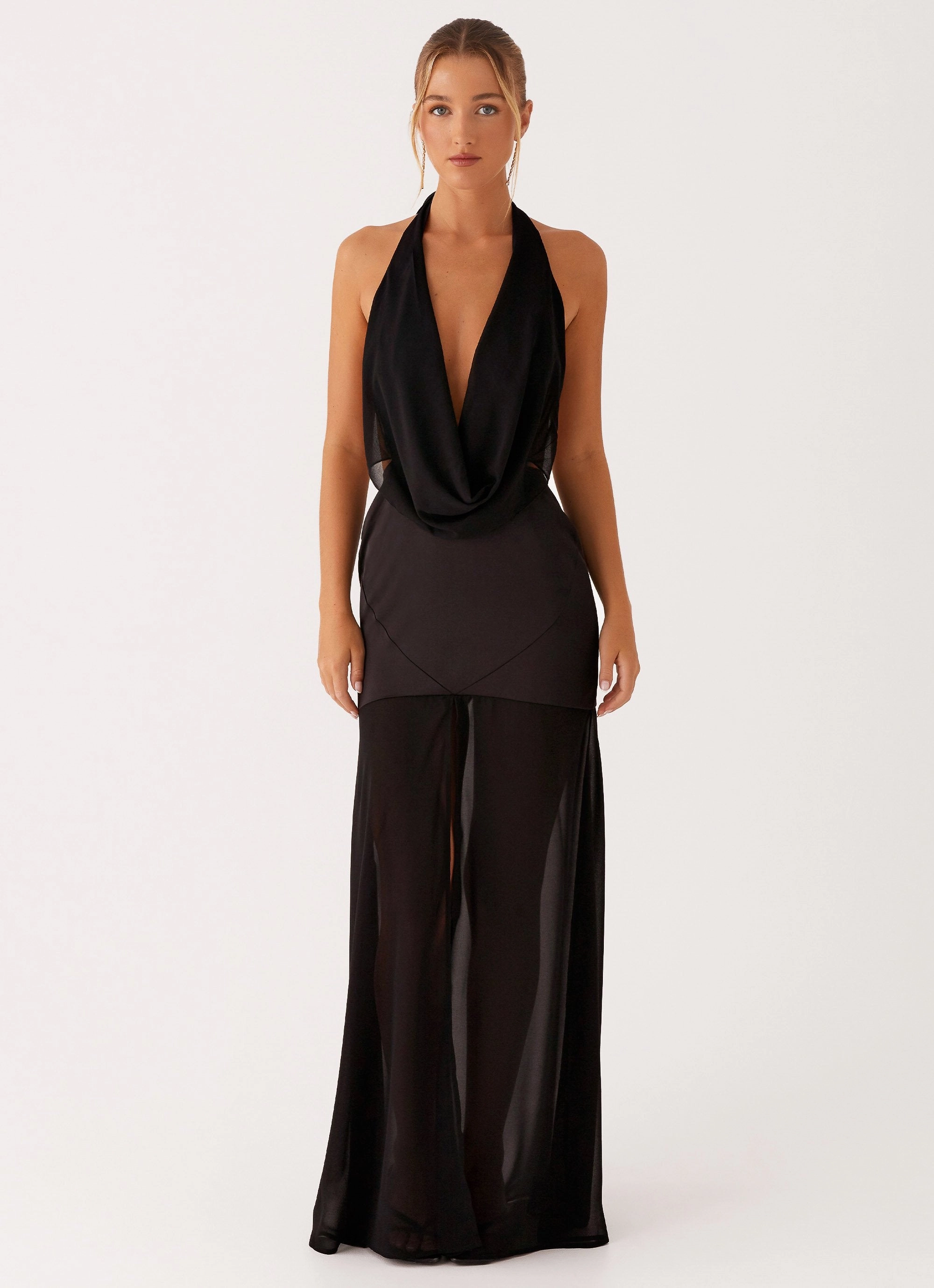 Fenella Maxi Dress - Black Minimal Design Urban Feel