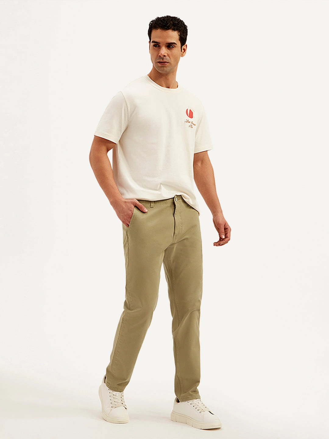 BreathableLining Men's Khaki Tapered Fit Chinos