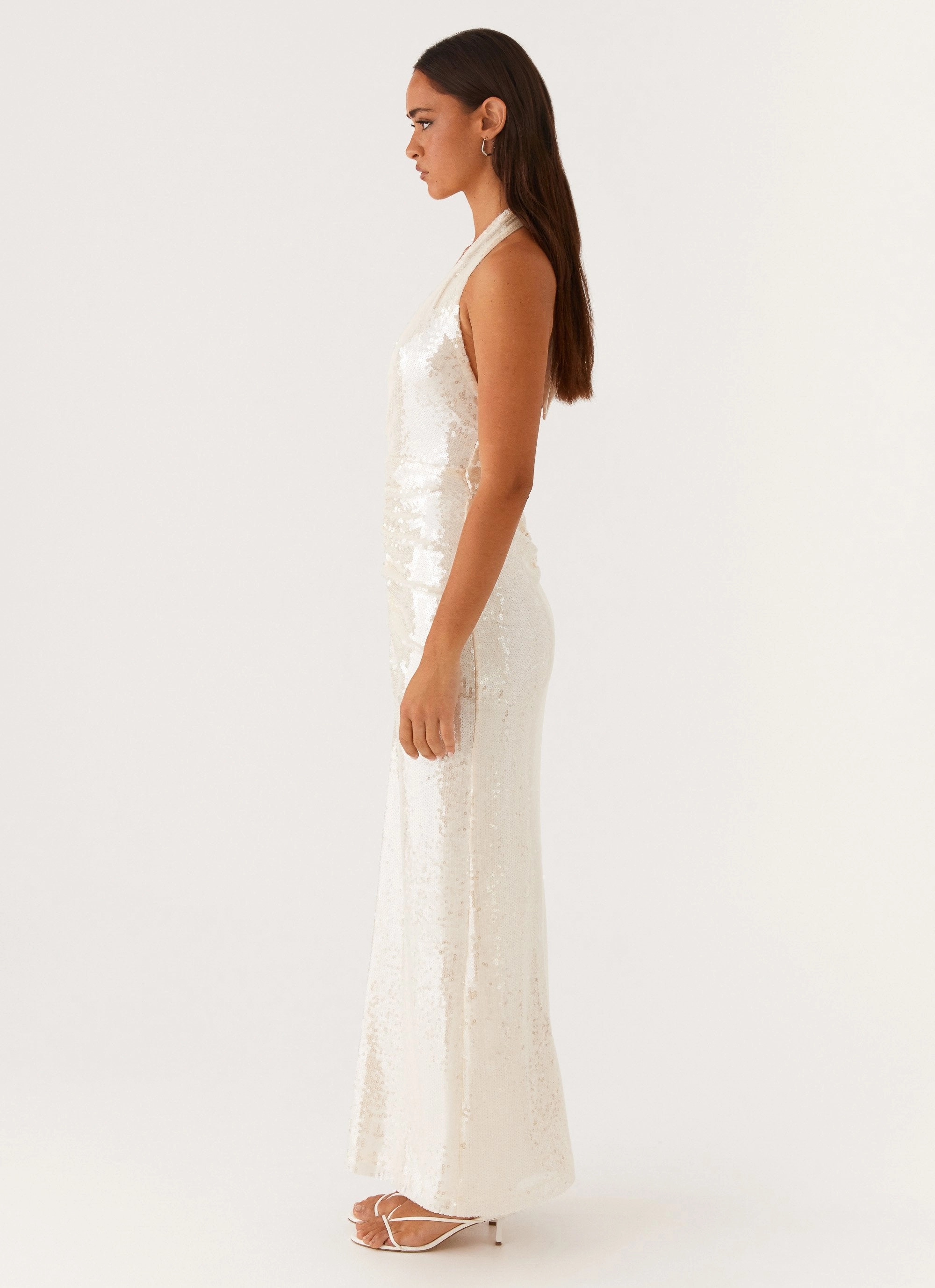 Whisked Away Halterneck Maxi Dress - White Fresh Energy Quick Fit