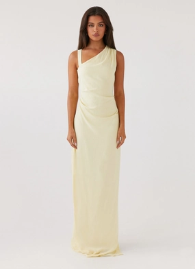 Trendy Piece Soft Profile Daffodil Charm Linen Maxi Dress - Sunflower Yellow