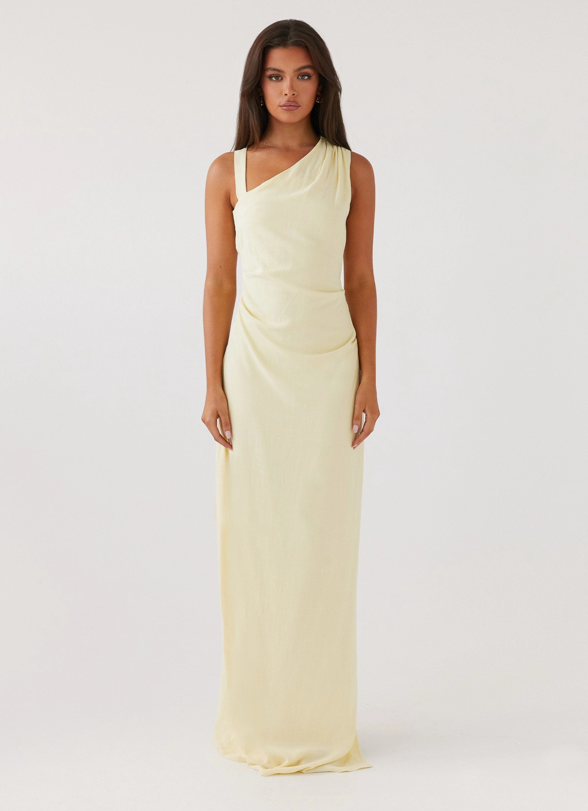 Trendy Piece Soft Profile Daffodil Charm Linen Maxi Dress - Sunflower Yellow