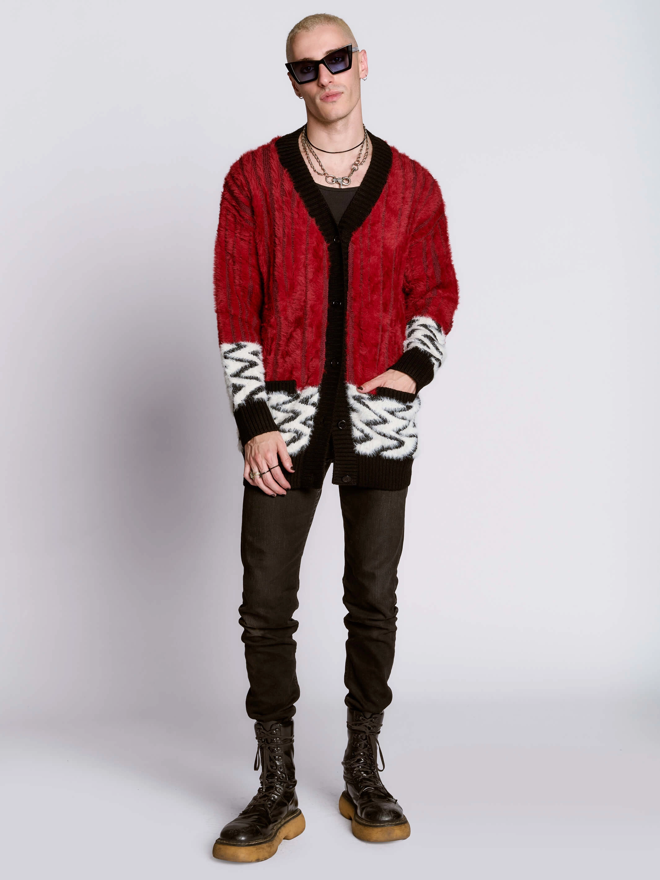 Knitwear Look Elastic cuffs Black Lodge Cardigan