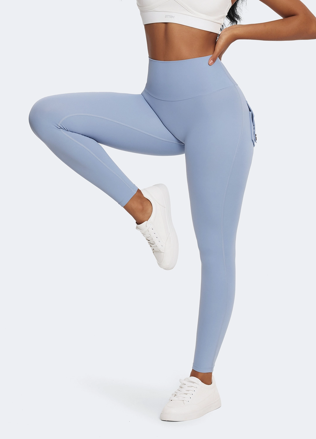 Breathable Comfort Wear Push-Up Leggings with Back Pockets