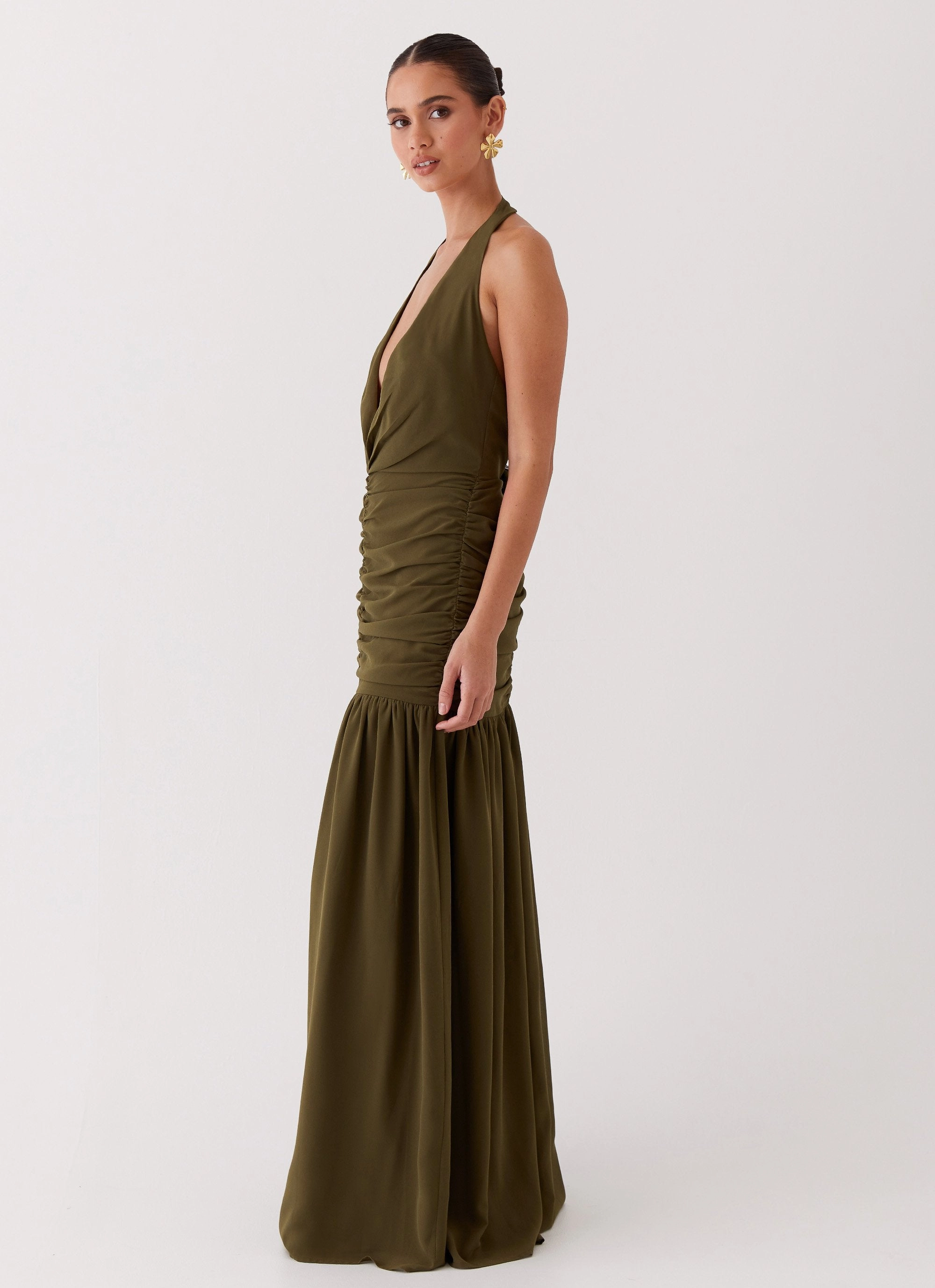 Truly In Love Maxi Dress - Khaki Cozy Balance