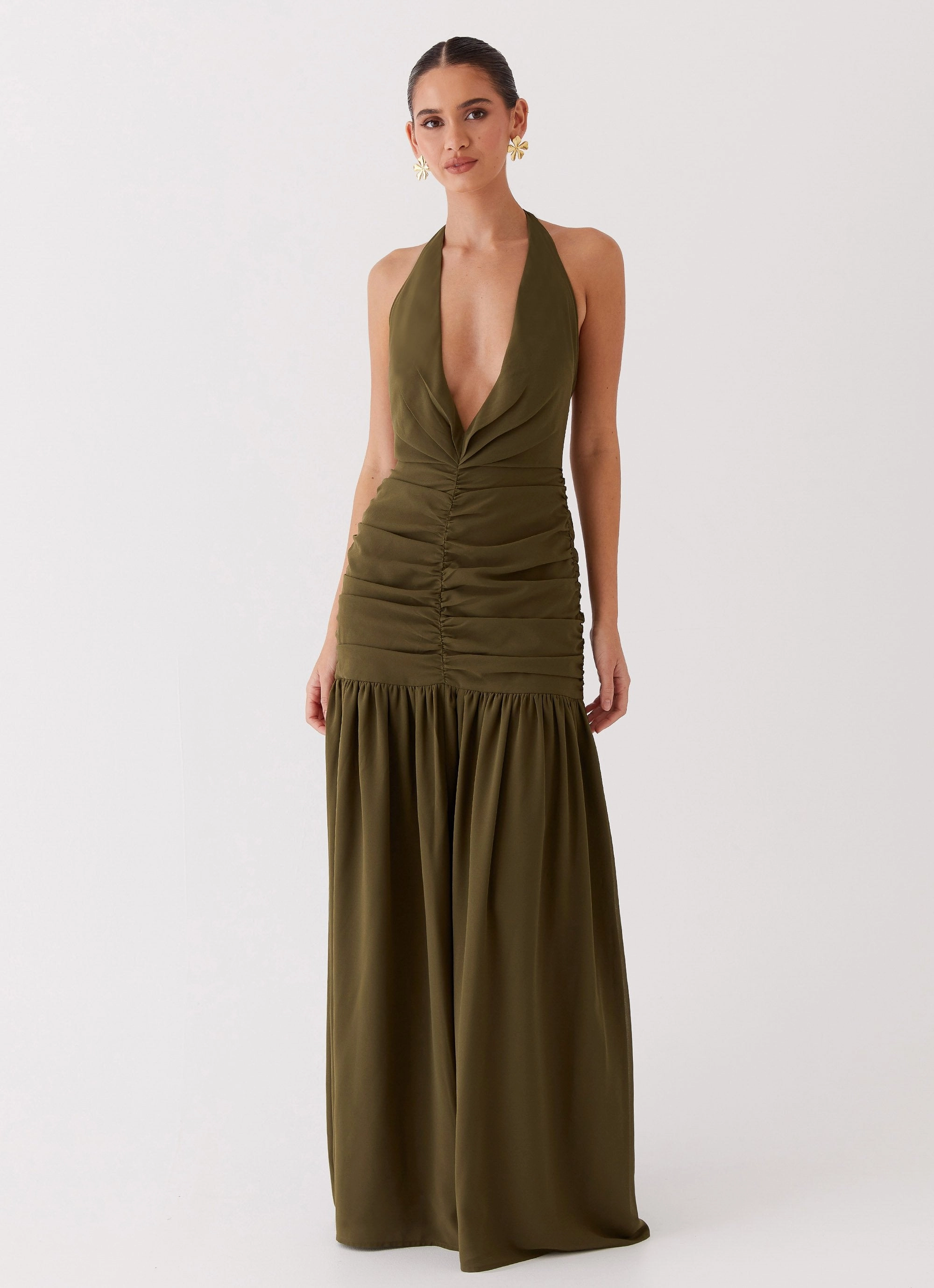 Seasonal Mood Truly In Love Maxi Dress - Khaki
