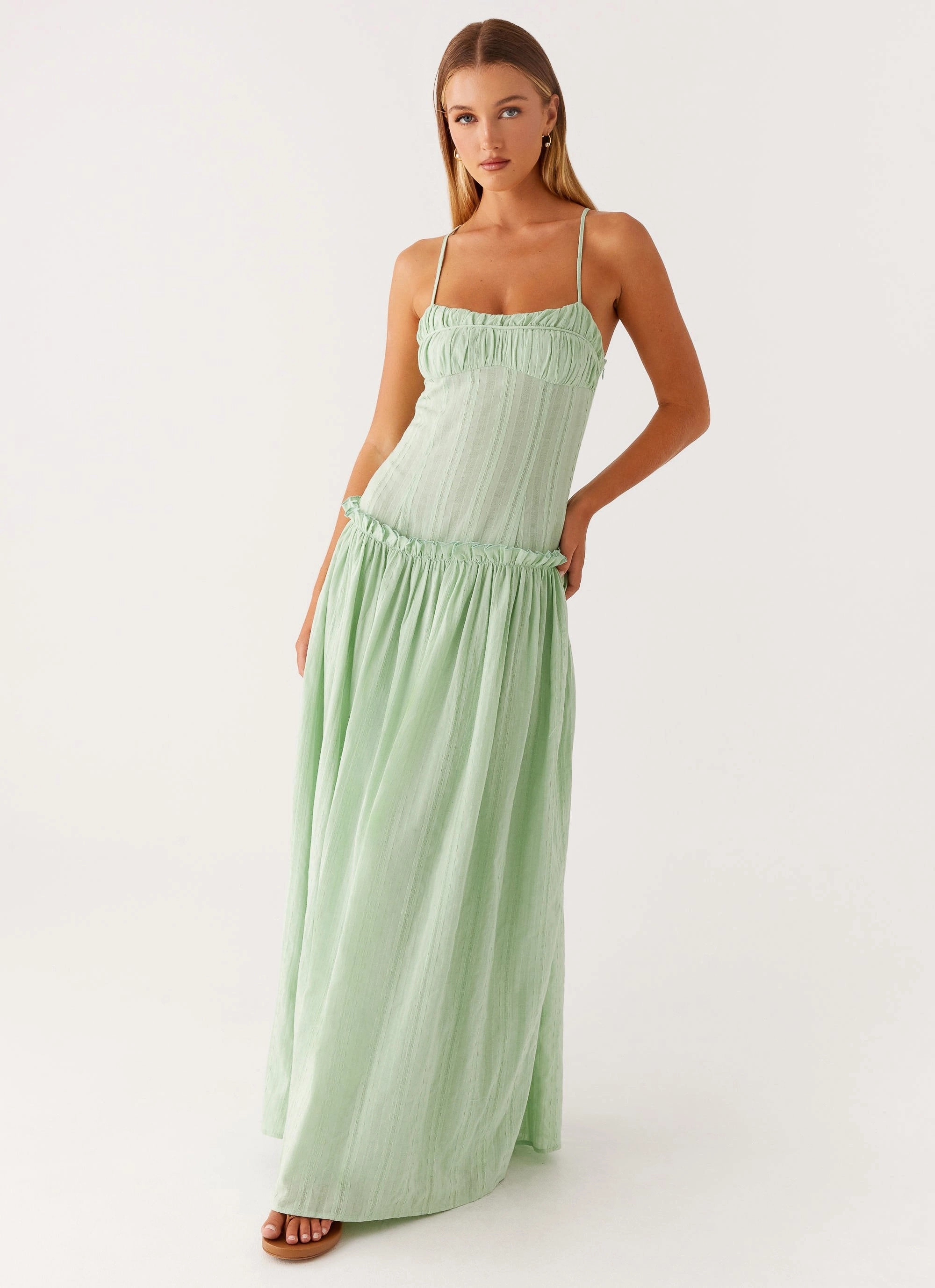 Jacinda Drop Waist Maxi Dress - Sage Anniversary-Event
