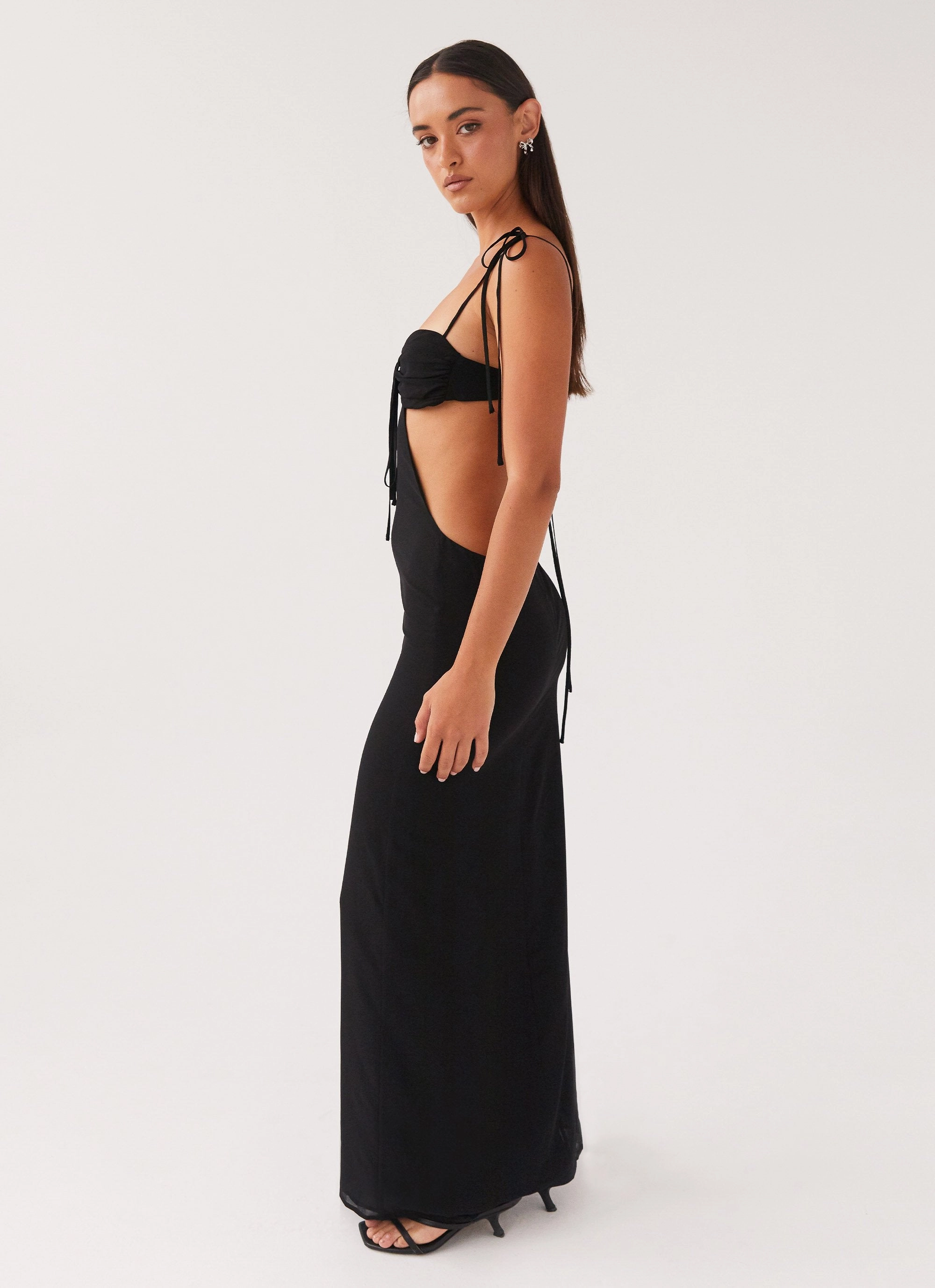 Classic Comfort Tyra Ruched Maxi Dress - Black